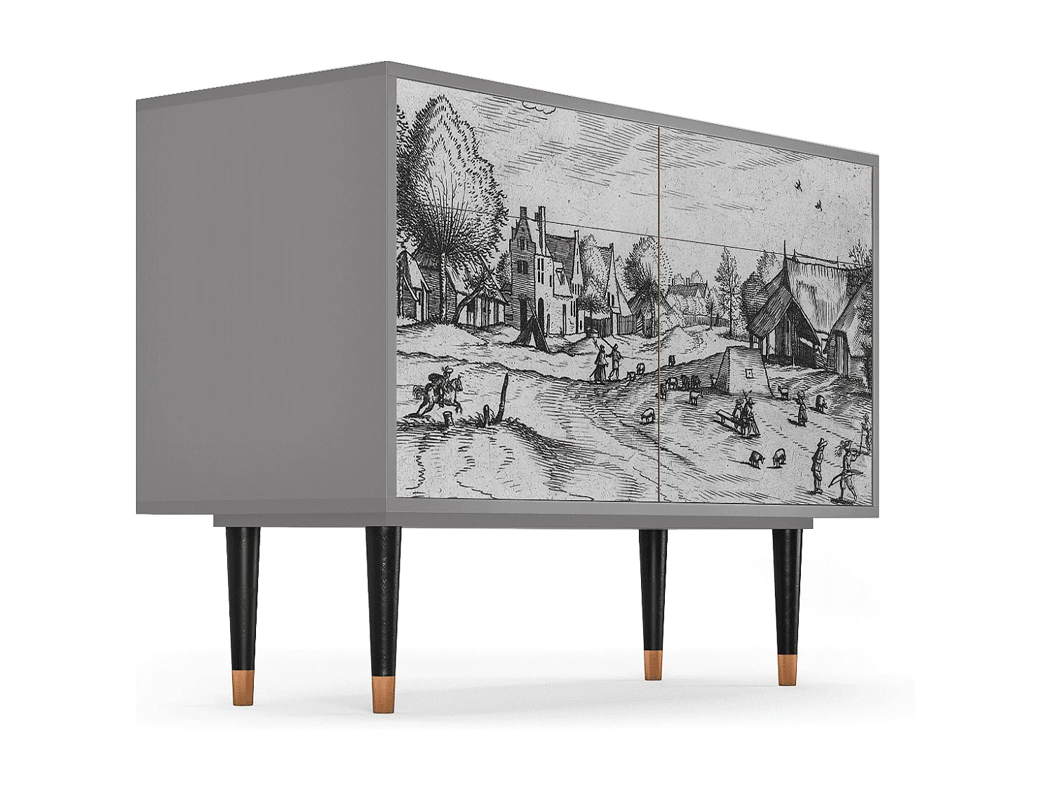 Aparador - 115x85x48 cm - BS4 - Country Village, Gris