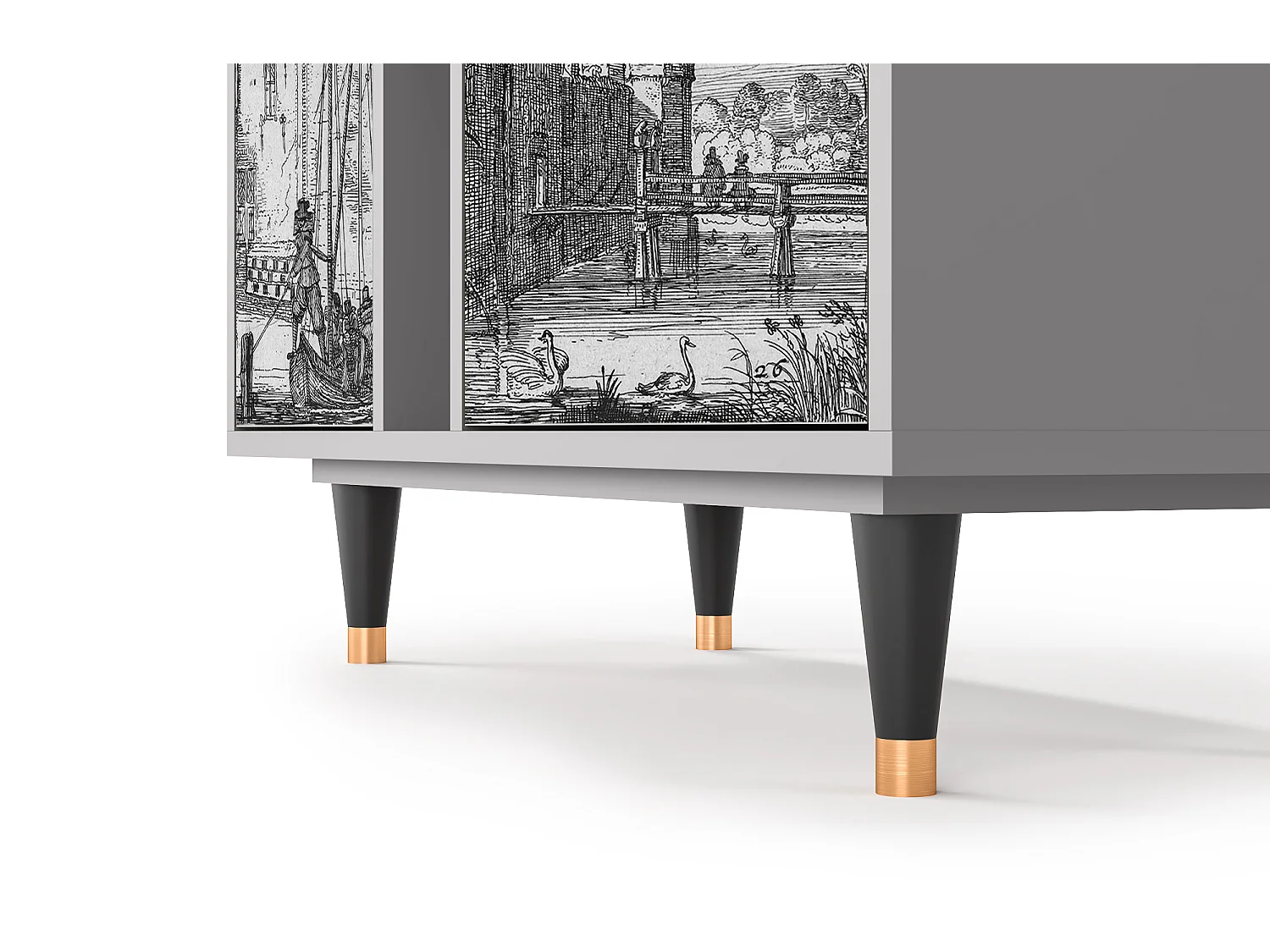 Buffet - 94х96х41 cm - BS5 - Castle with Bridge, Gris