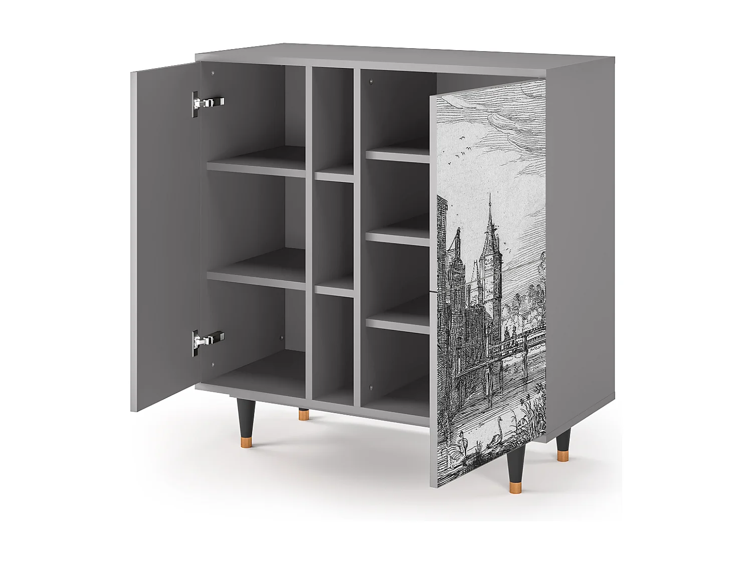 Buffet - 94х96х41 cm - BS5 - Castle with Bridge, Gris