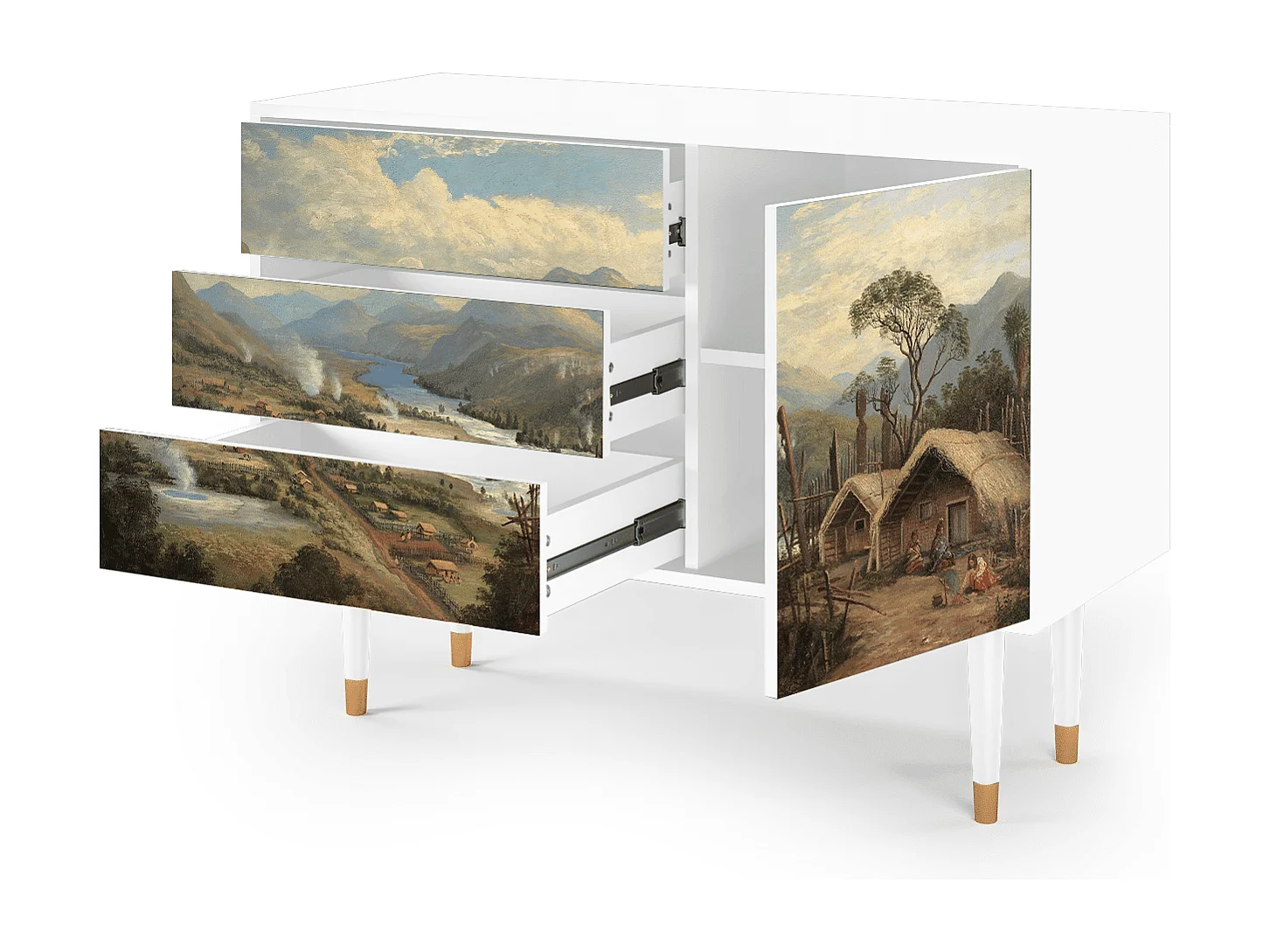 Credenza - 115х84х41 cm - S3 - View Across the Plains , Bianco