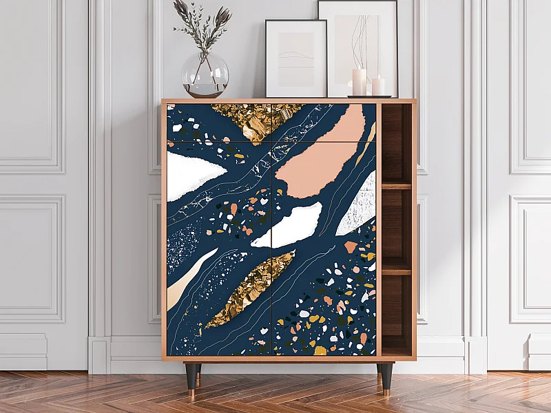 Kredens - 96х110х41 cm - BS6 - Nude Iceberg, Orzech