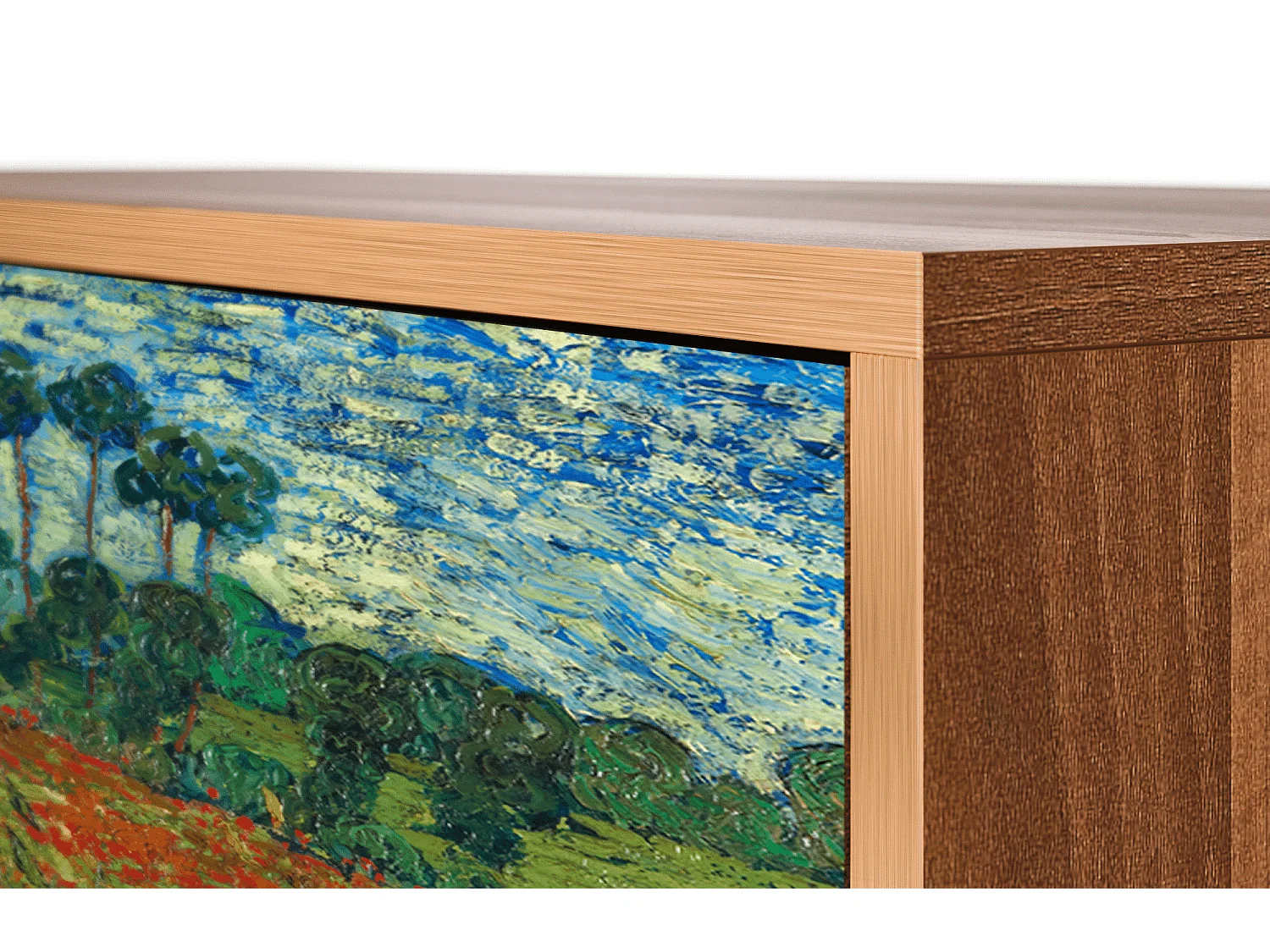Dressoir - 115х84х41 cm - S3 - Poppy field by van Gogh, Walnoot