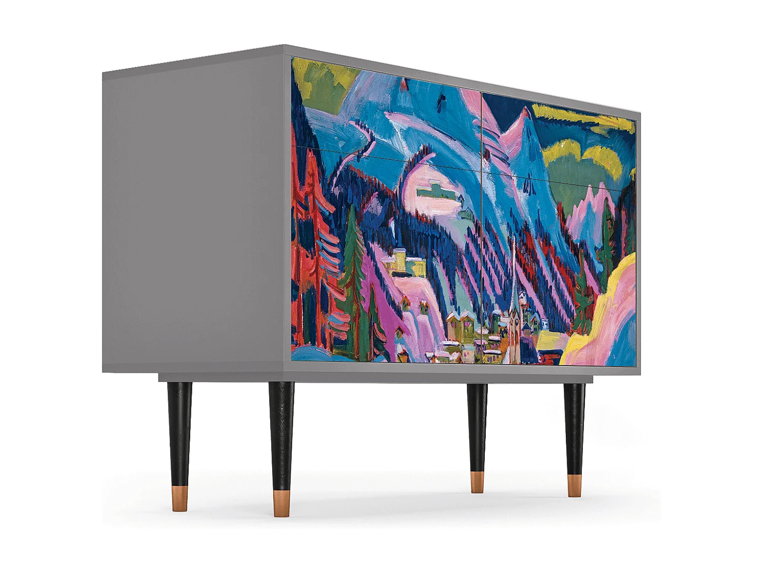 Aparador - 115x85x48 cm - BS4 - Davos Winter, Cinza