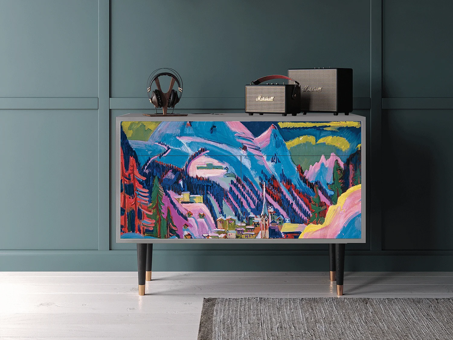 Buffet - 115x85x48 cm - BS4 - Davos Winter, Gris