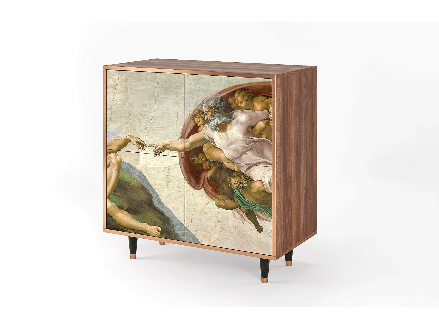 Kredens - 94x96x48 cm - BS3 - The Creation of Adam, Orzech