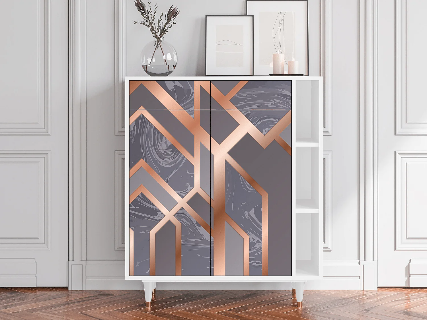 Buffet - 96х110х41 cm - BS6 - Taupe Anatomy, Blanc