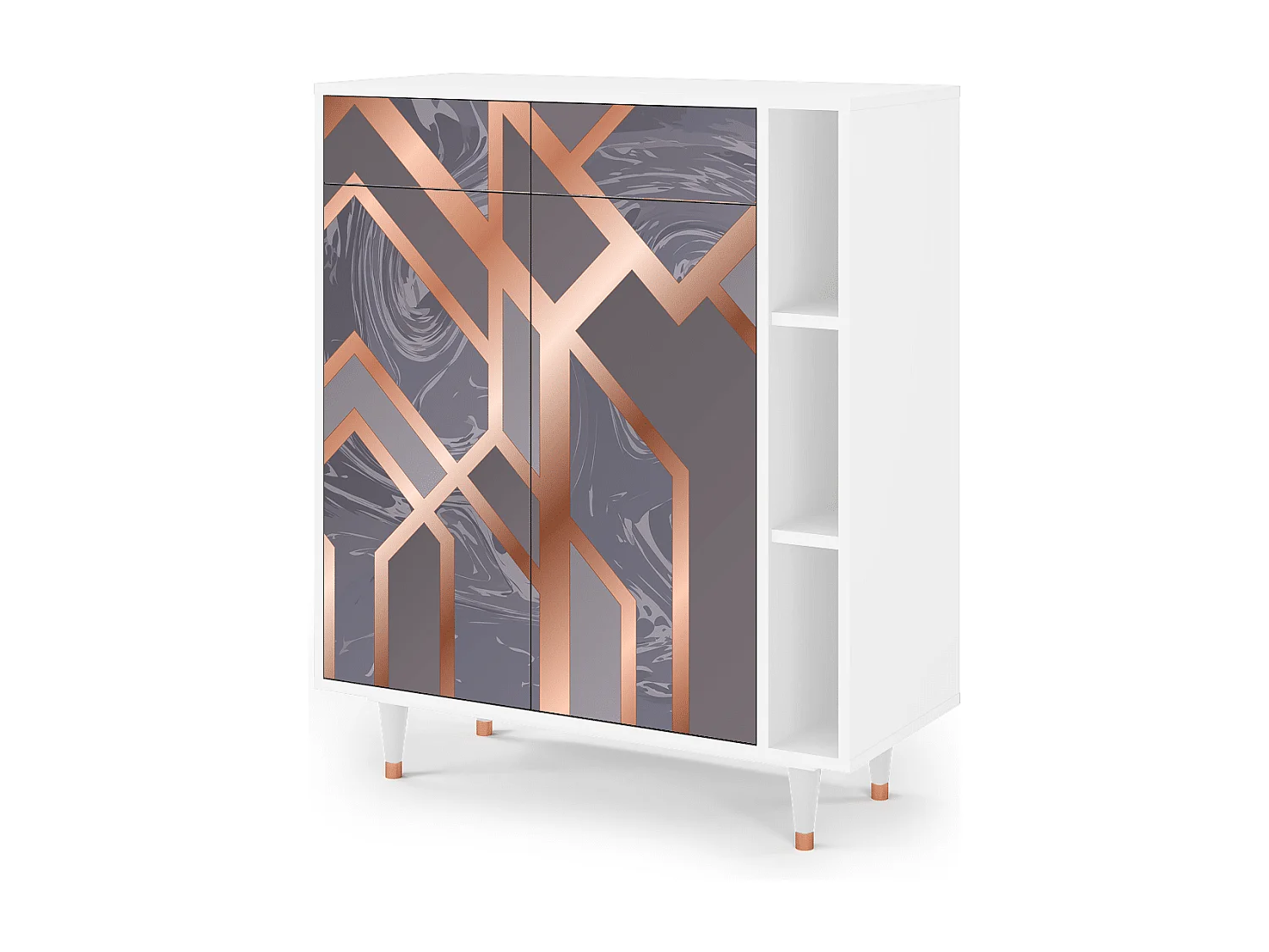 Buffet - 96х110х41 cm - BS6 - Taupe Anatomy, Blanc