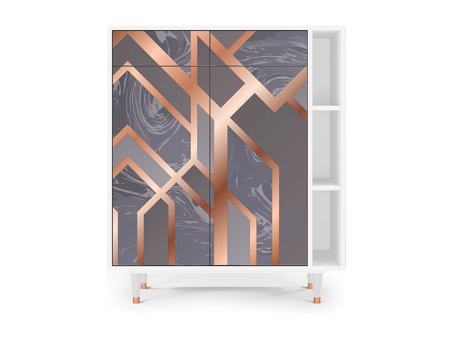 Buffet - 96х110х41 cm - BS6 - Taupe Anatomy, Blanc