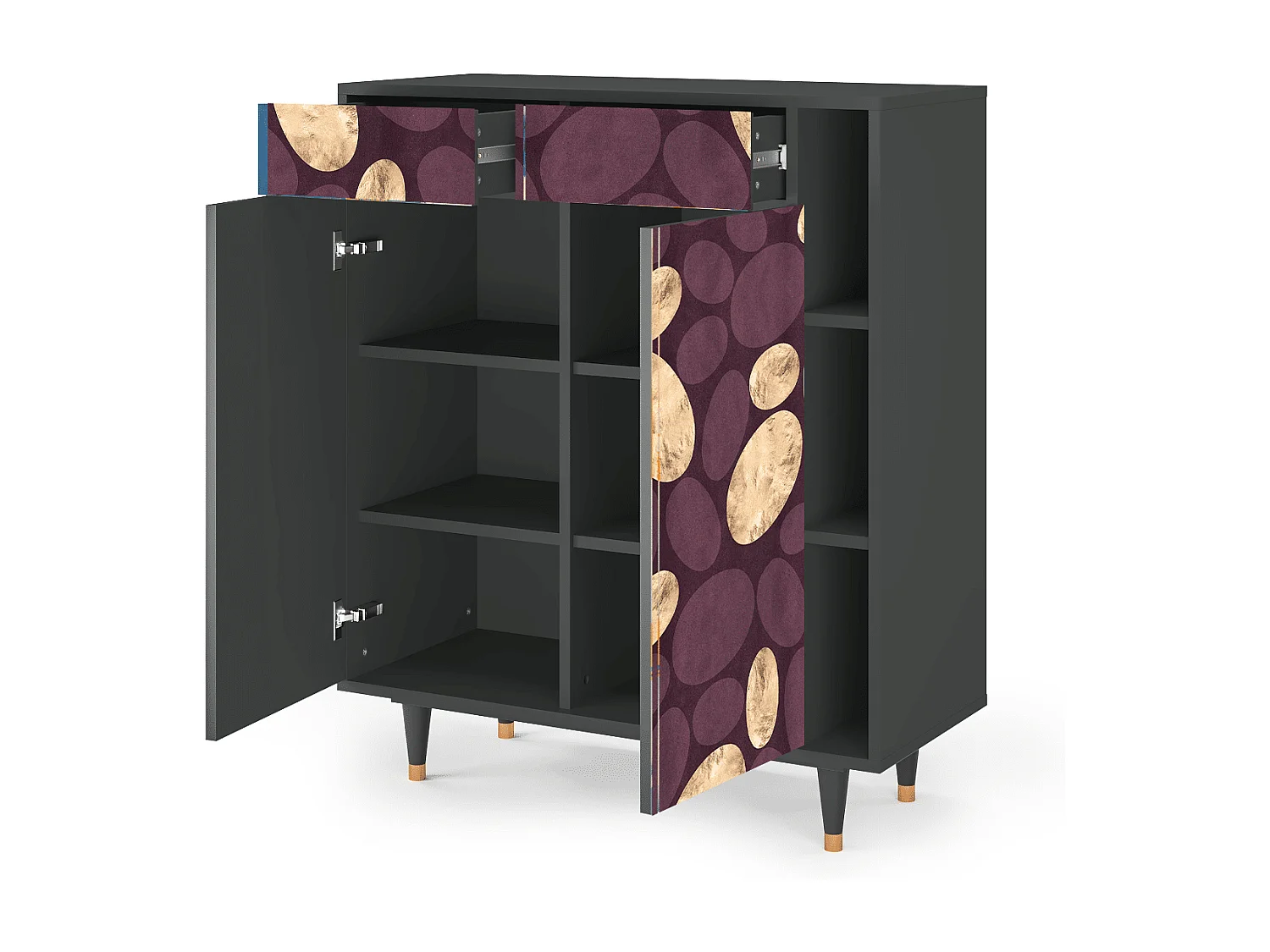 Kredens - 96х110х41 cm - BS6 - Fine Wine, Antracyt