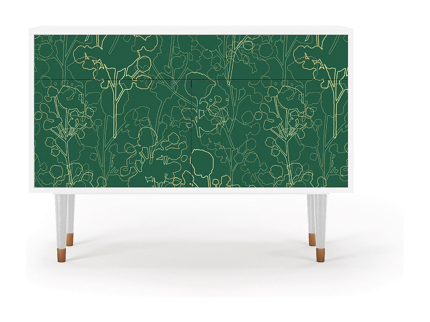 Sideboard - 115x85x48 cm - BS4 - Emerald Forest, Weiß