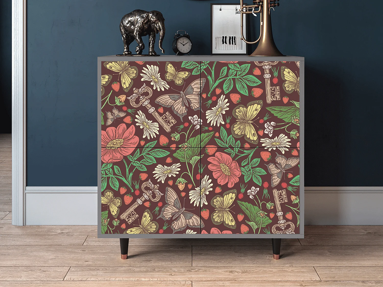 Buffet - 94x96x48 cm - BS3 - Alice in Wonderland, Gris