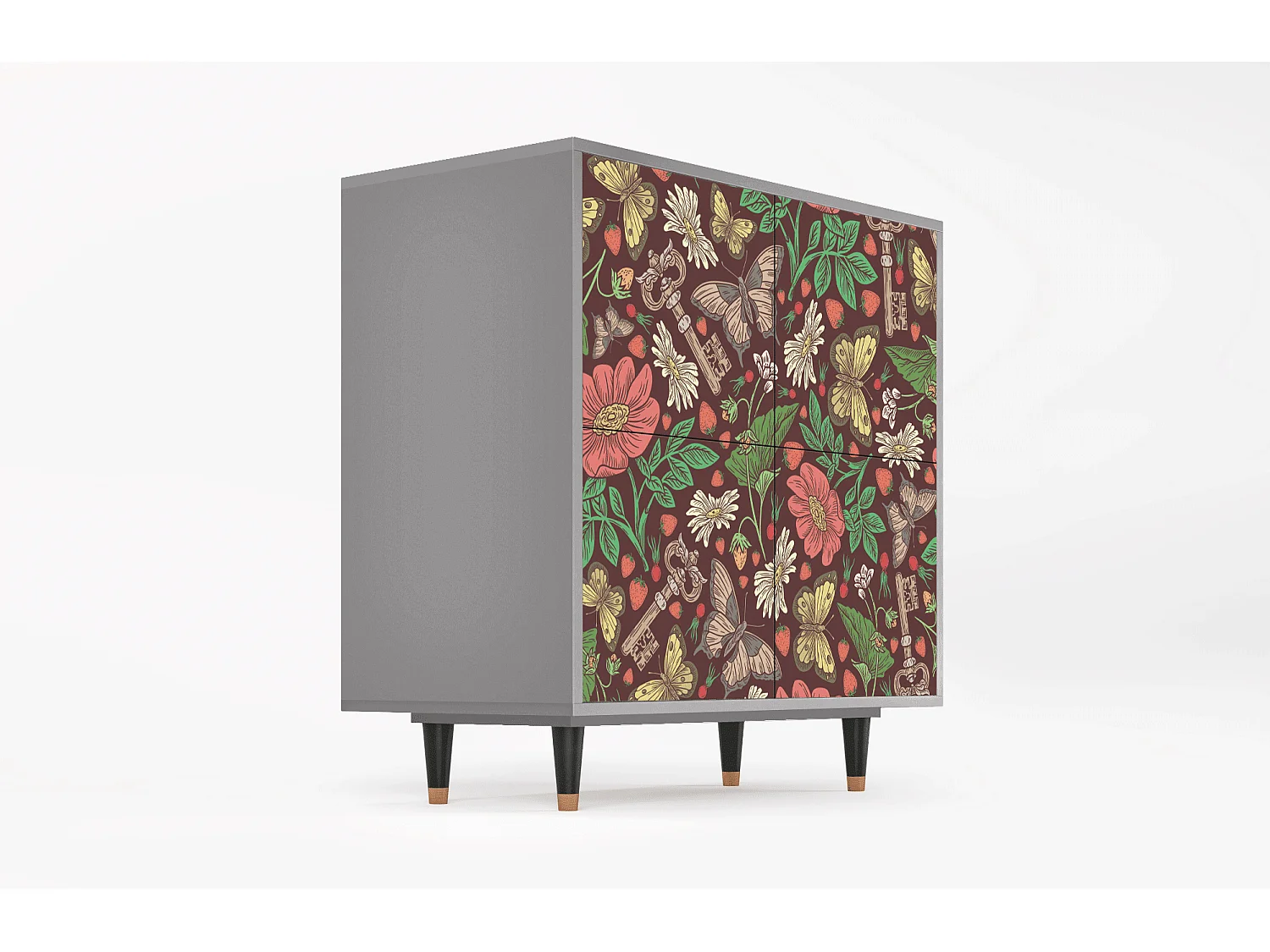 Aparador - 94x96x48 cm - BS3 - Alice in Wonderland, Cinza