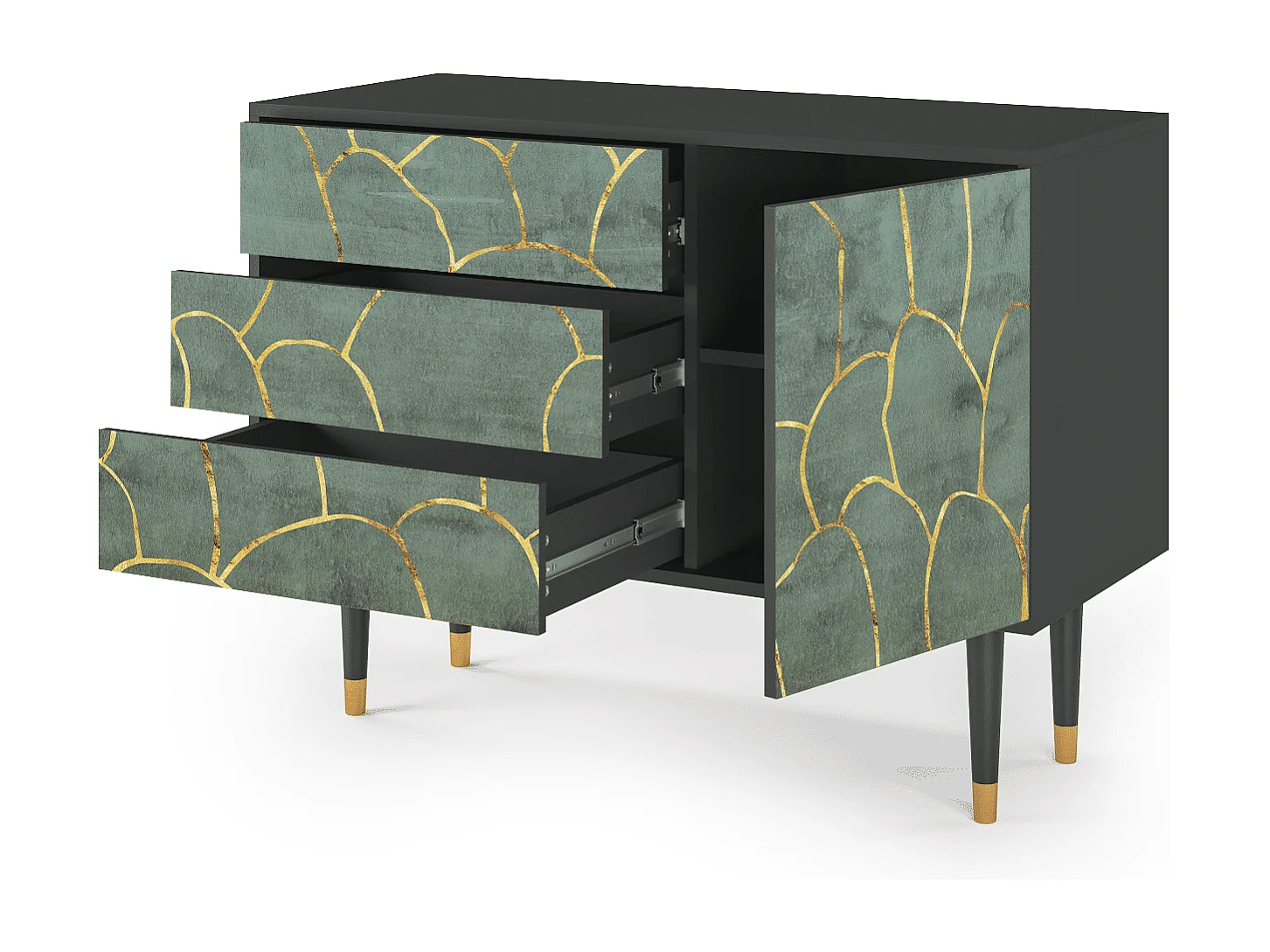 Buffet - 115х84х41 cm - S3 - Magnificent Water Lily, Anthracite