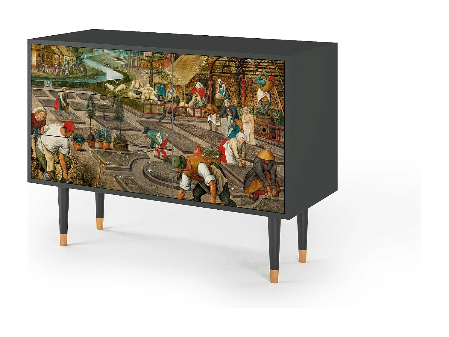 Kredens - 115х84х41 cm - S3 - The Younger - Spring, Antracyt