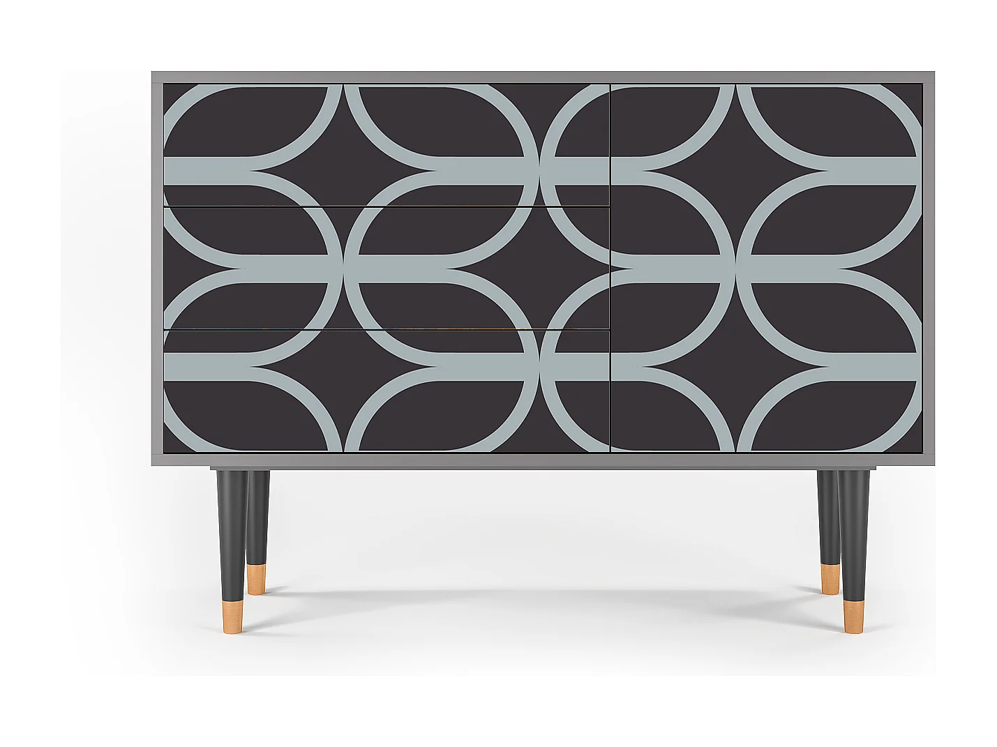 Kredens - 115х84х41 cm - S3 - Braided Blue, Szary