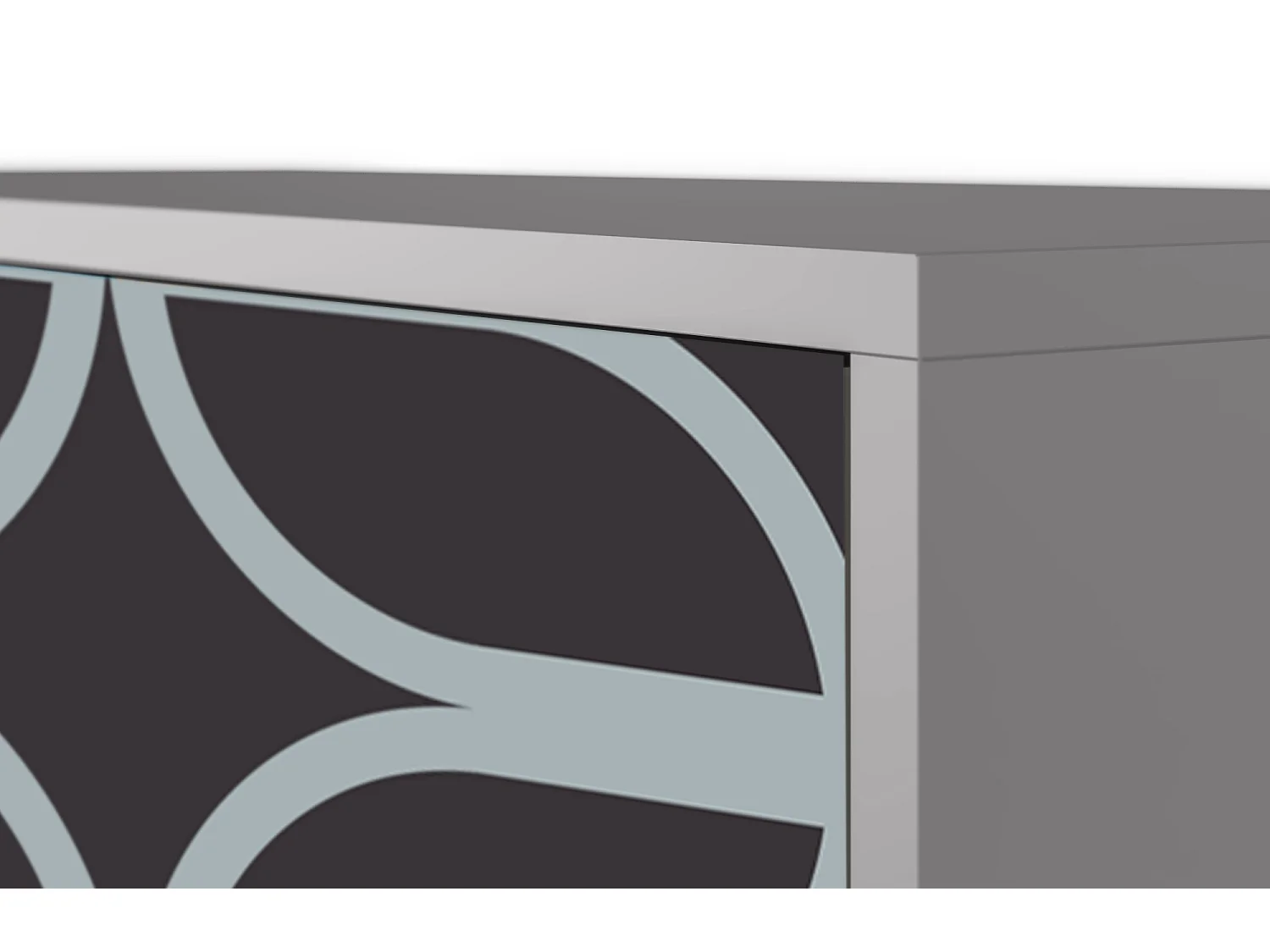 Kredens - 115х84х41 cm - S3 - Braided Blue, Szary