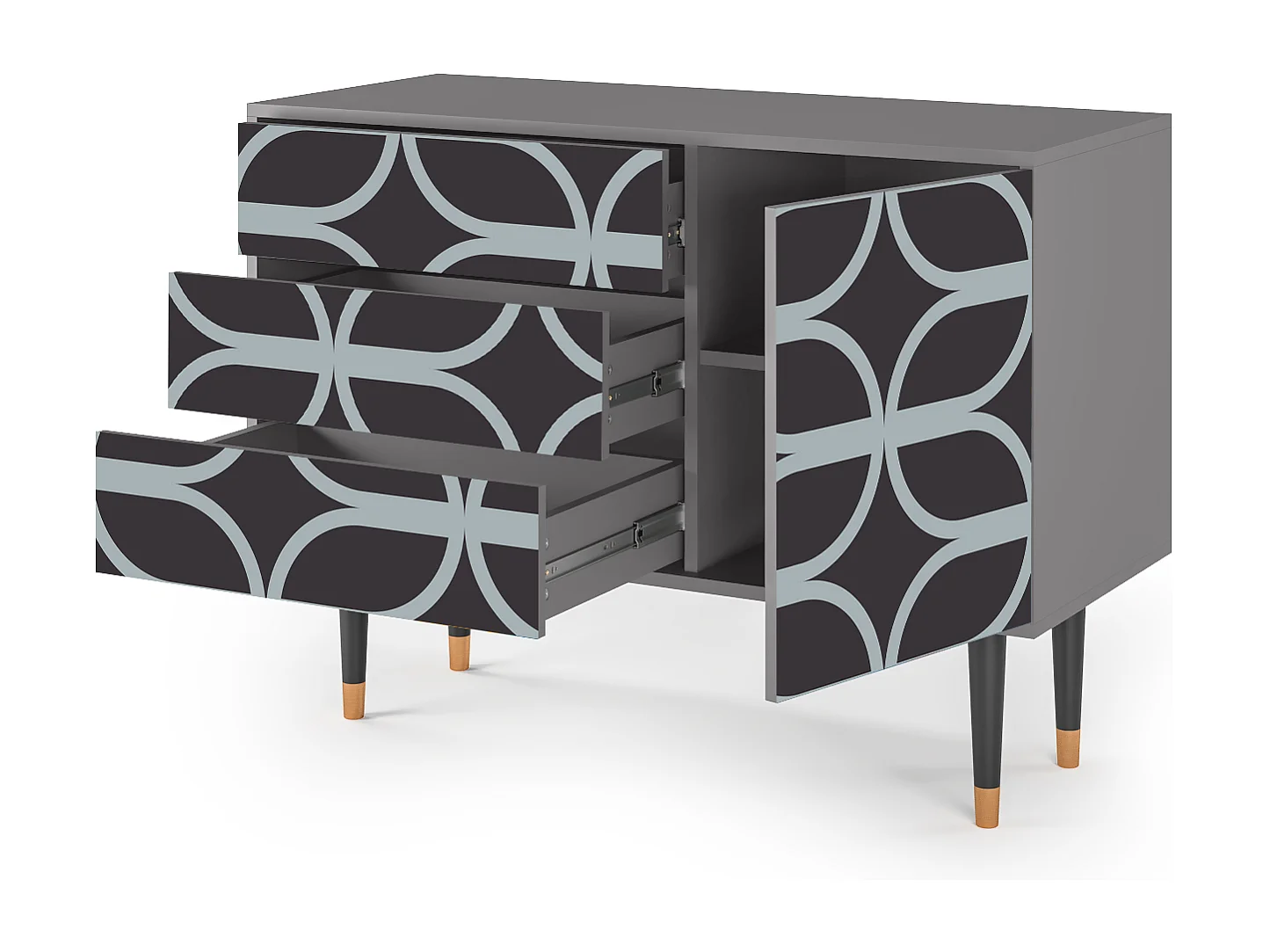 Buffet - 115х84х41 cm - S3 - Braided Blue, Gris