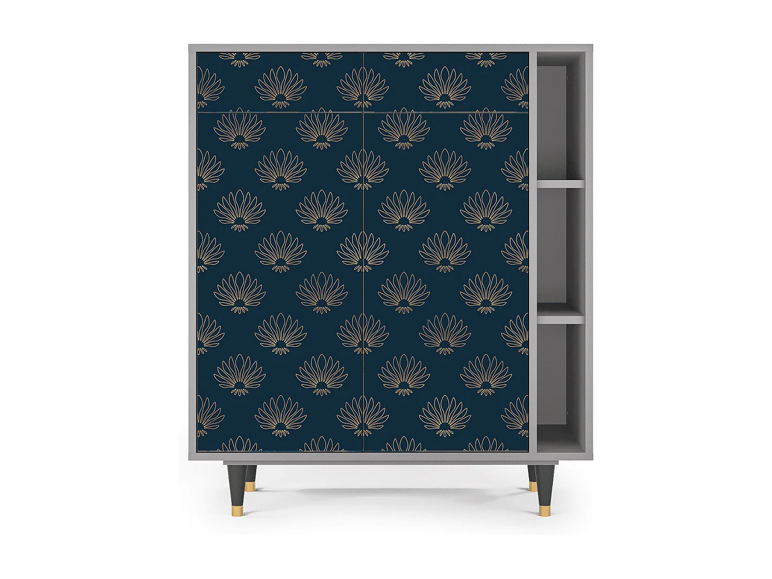 Kredens - 96х110х41 cm - BS6 - Blue Lotus, Szary