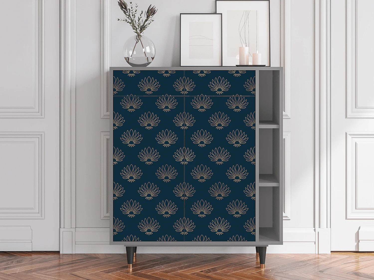 Credenza - 96х110х41 cm - BS6 - Blue Lotus, Grigio