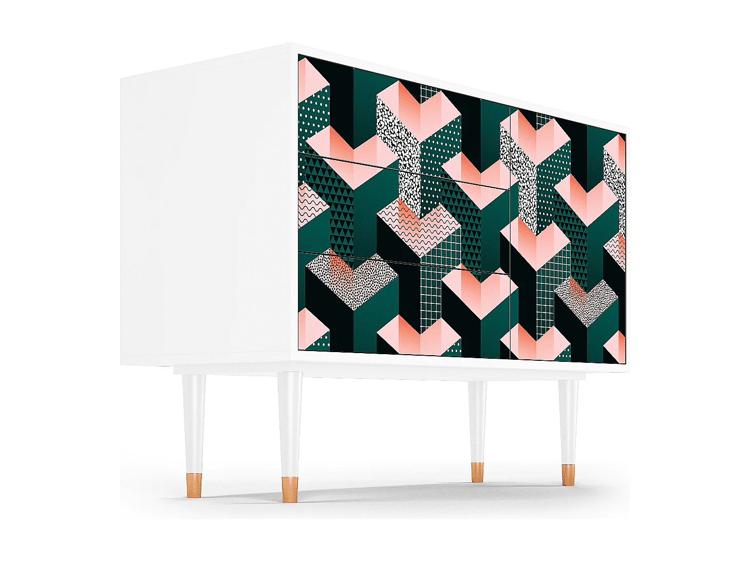 Buffet - 115х84х41 cm - S3 - Geometric Madness, Blanc