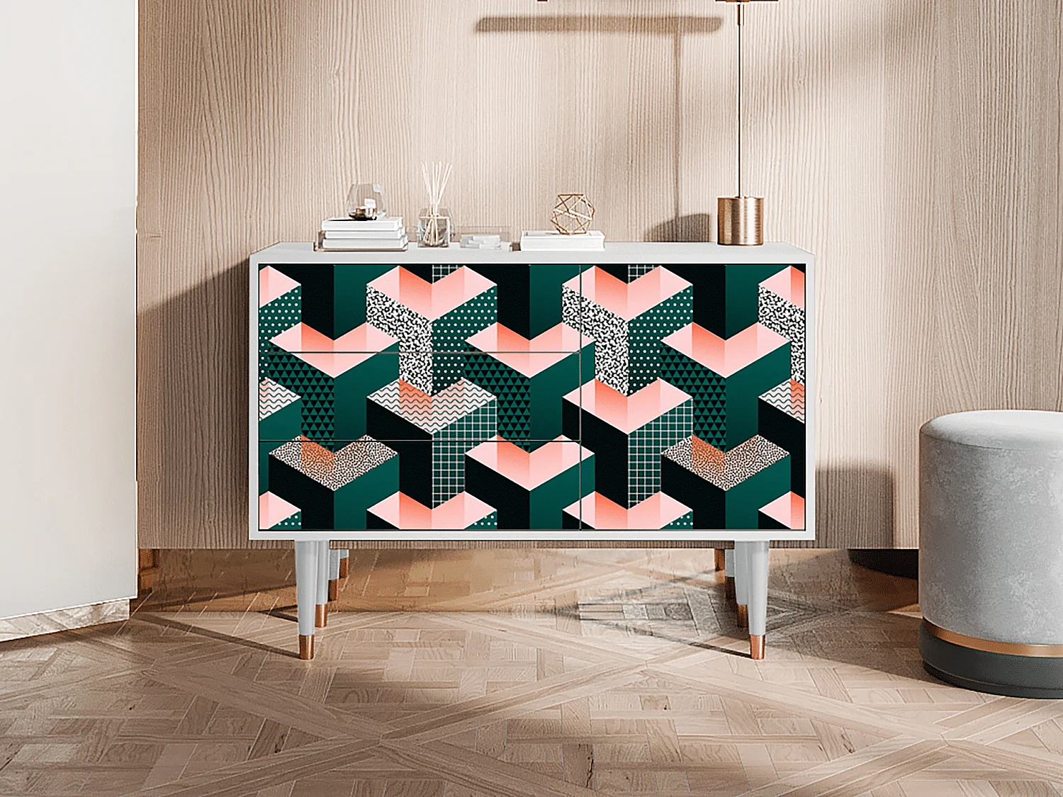 Credenza - 115х84х41 cm - S3 - Geometric Madness, Bianco