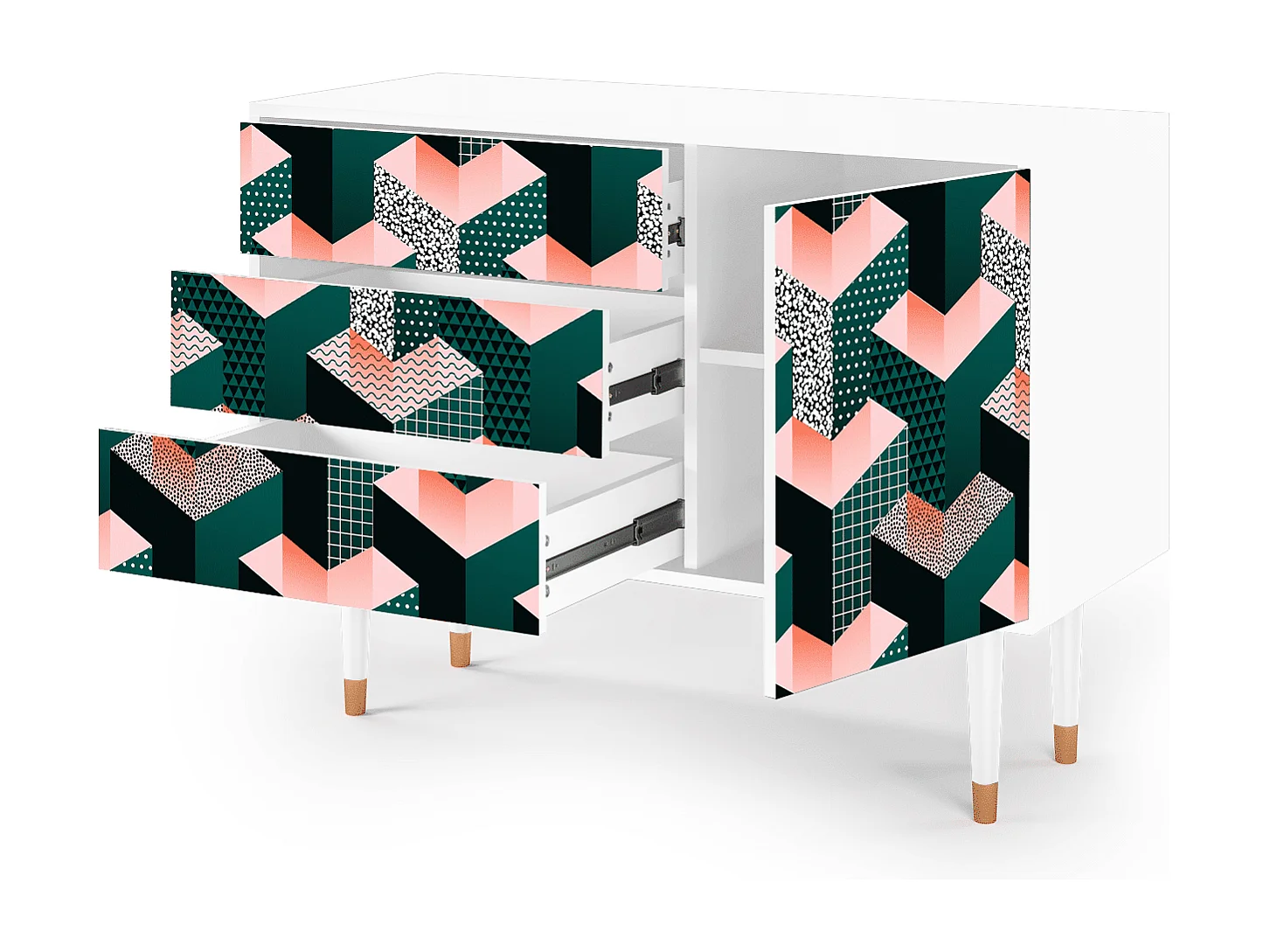Credenza - 115х84х41 cm - S3 - Geometric Madness, Bianco