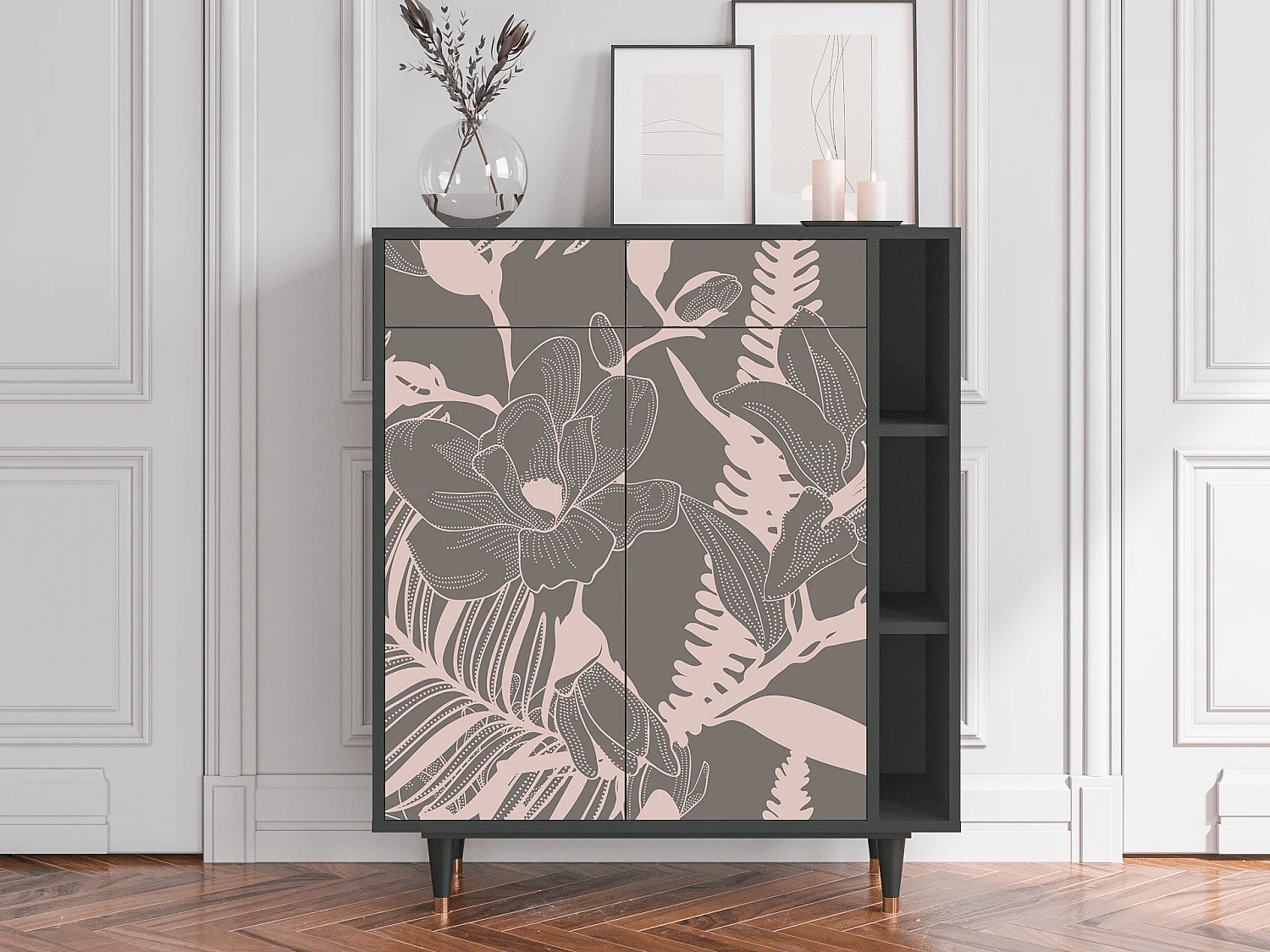 Buffet - 96х110х41 cm - BS6 - Issabelline Flower, Anthracite