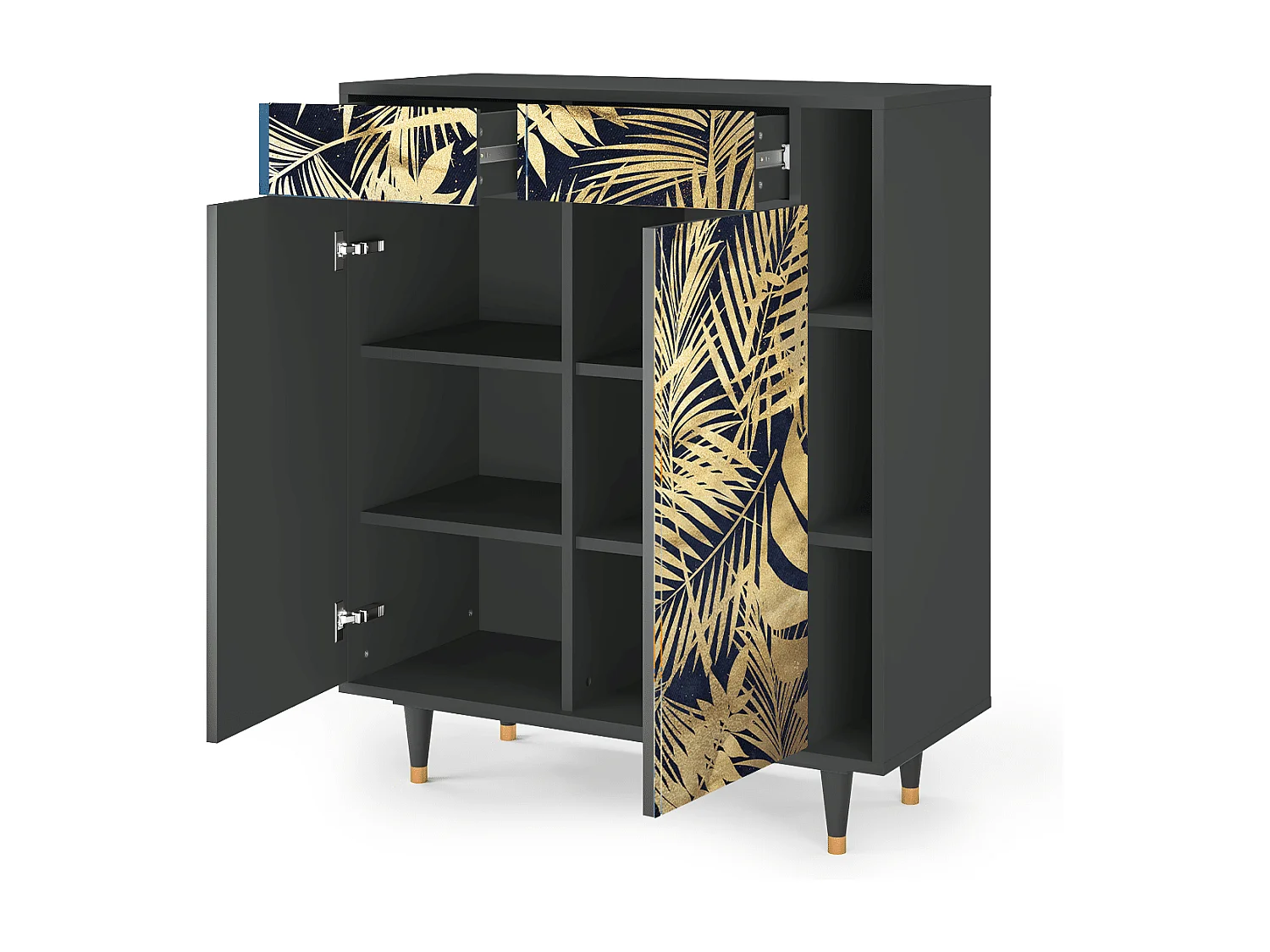 Kredens - 96х110х41 cm - BS6 - Jungle Vibes, Antracyt