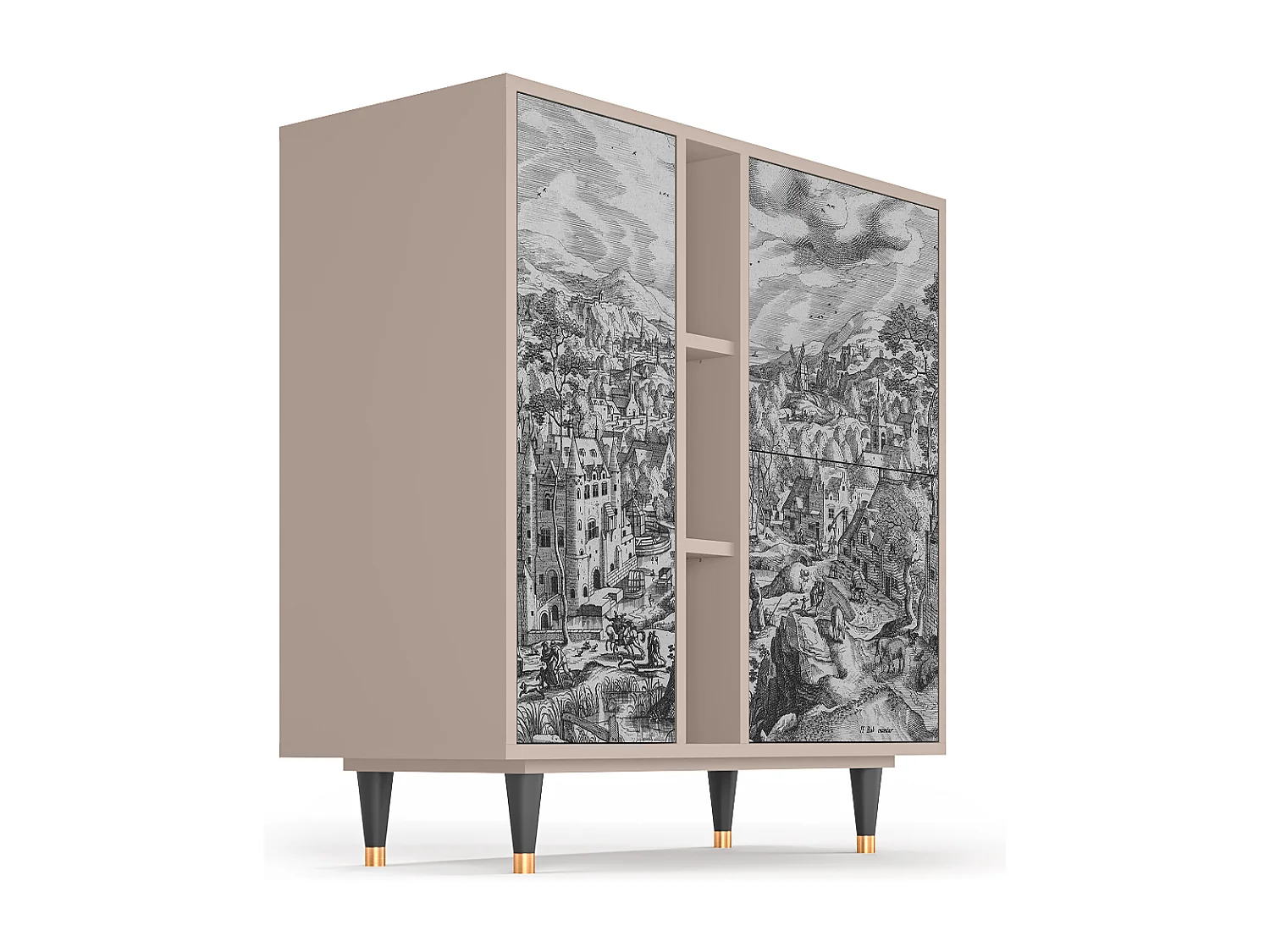 Credenza - 94х96х41 cm - BS5 - Bird Dropping, Latte