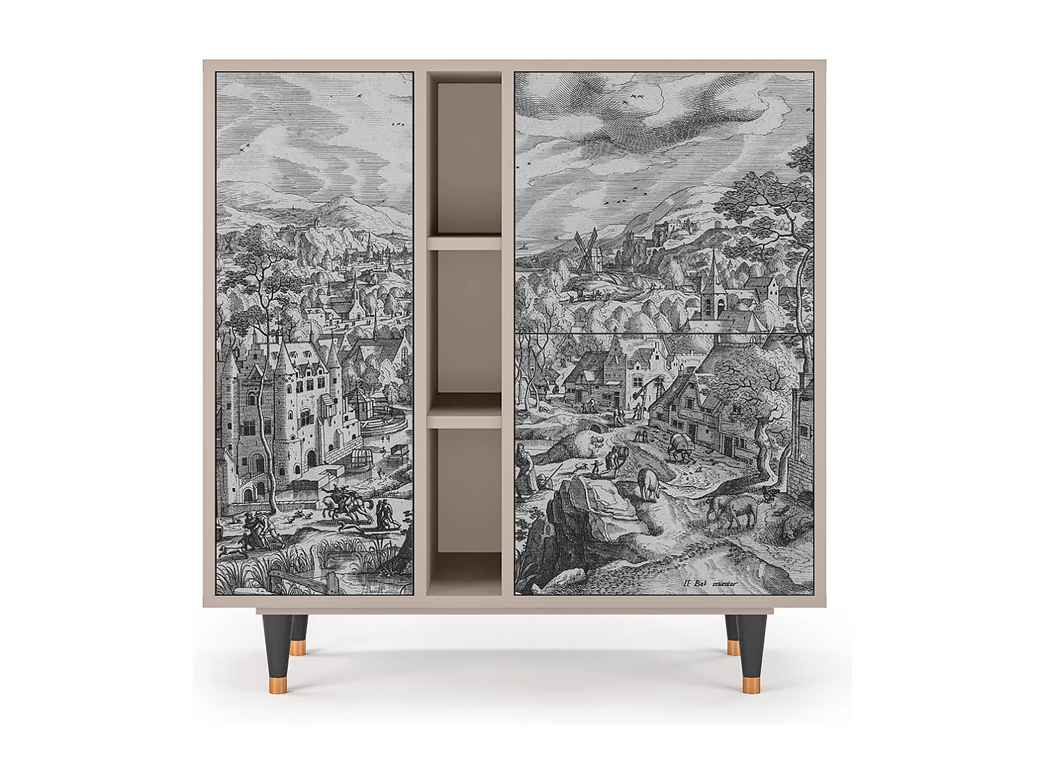 Sideboard - 94х96х41 cm - BS5 - Bird Dropping, Latte