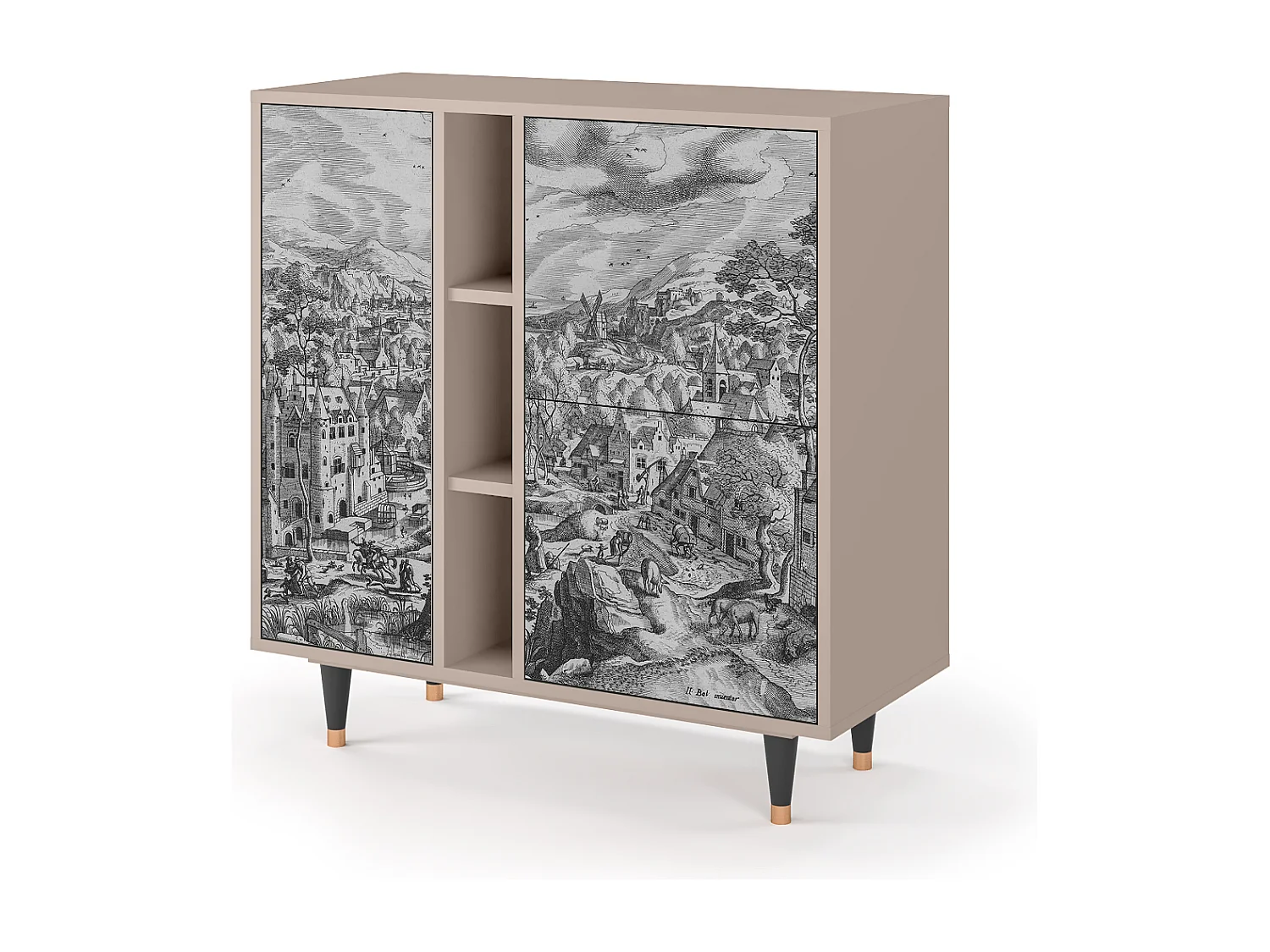 Sideboard - 94х96х41 cm - BS5 - Bird Dropping, Latte