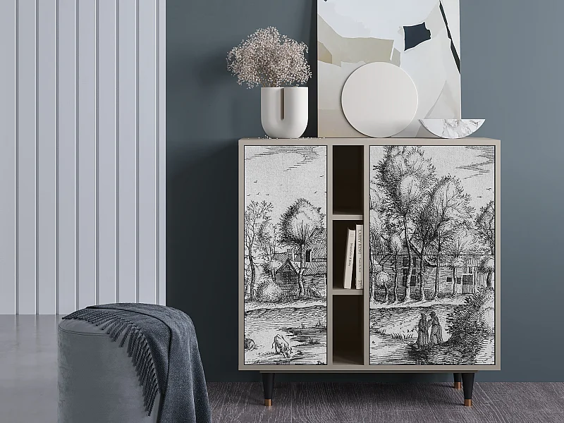 Kredens - 94х96х41 cm - BS5 - A Pond, Piaskowy