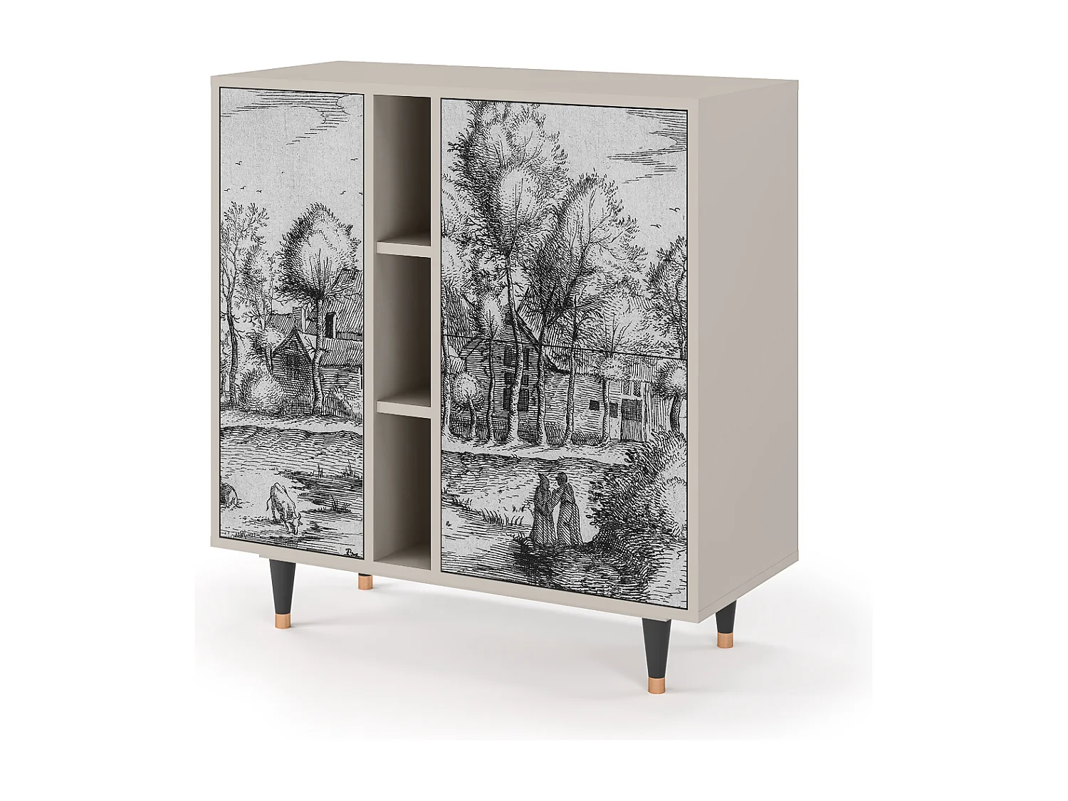 Kredens - 94х96х41 cm - BS5 - A Pond, Piaskowy