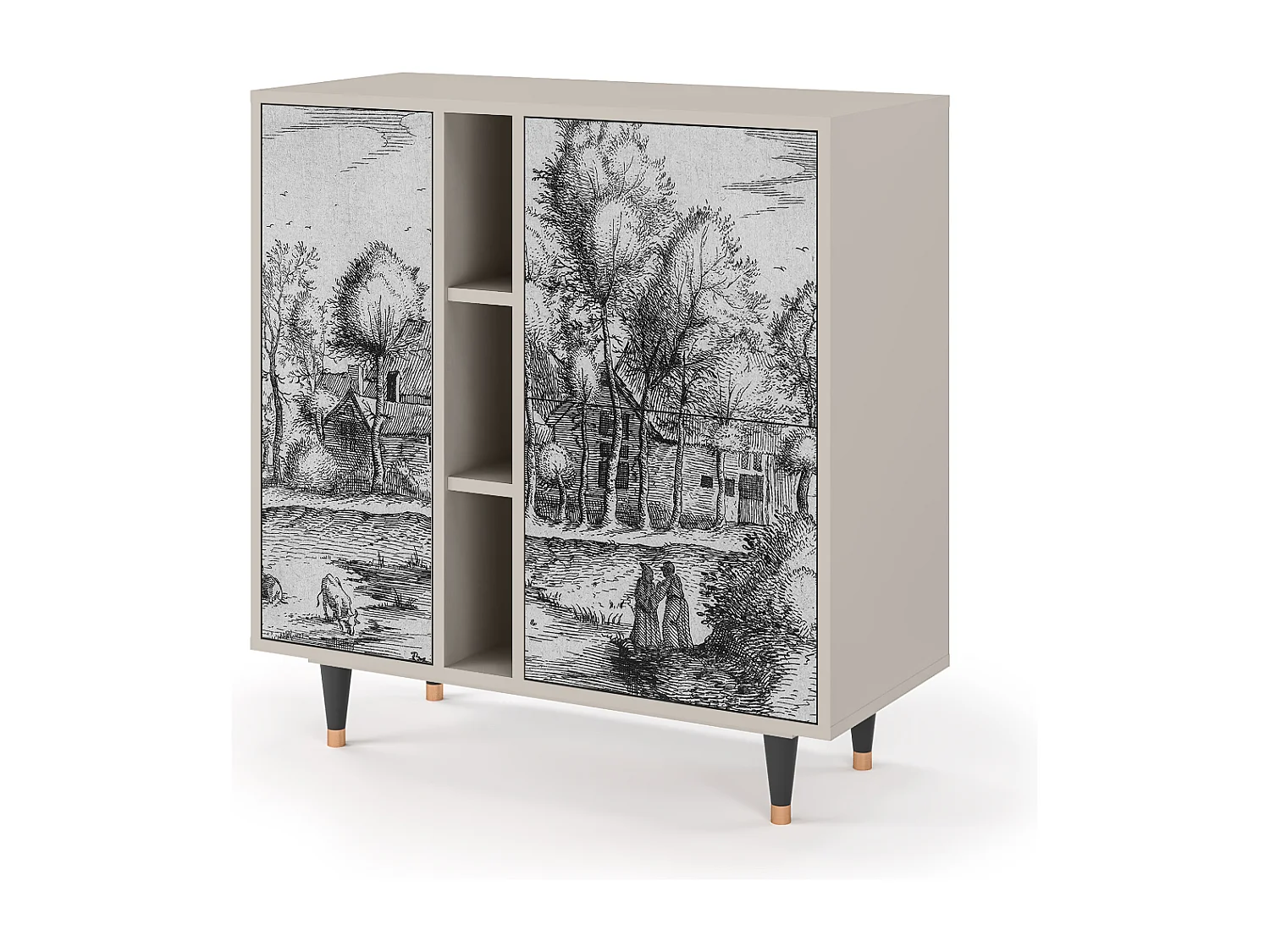 Kredens - 94х96х41 cm - BS5 - A Pond, Piaskowy