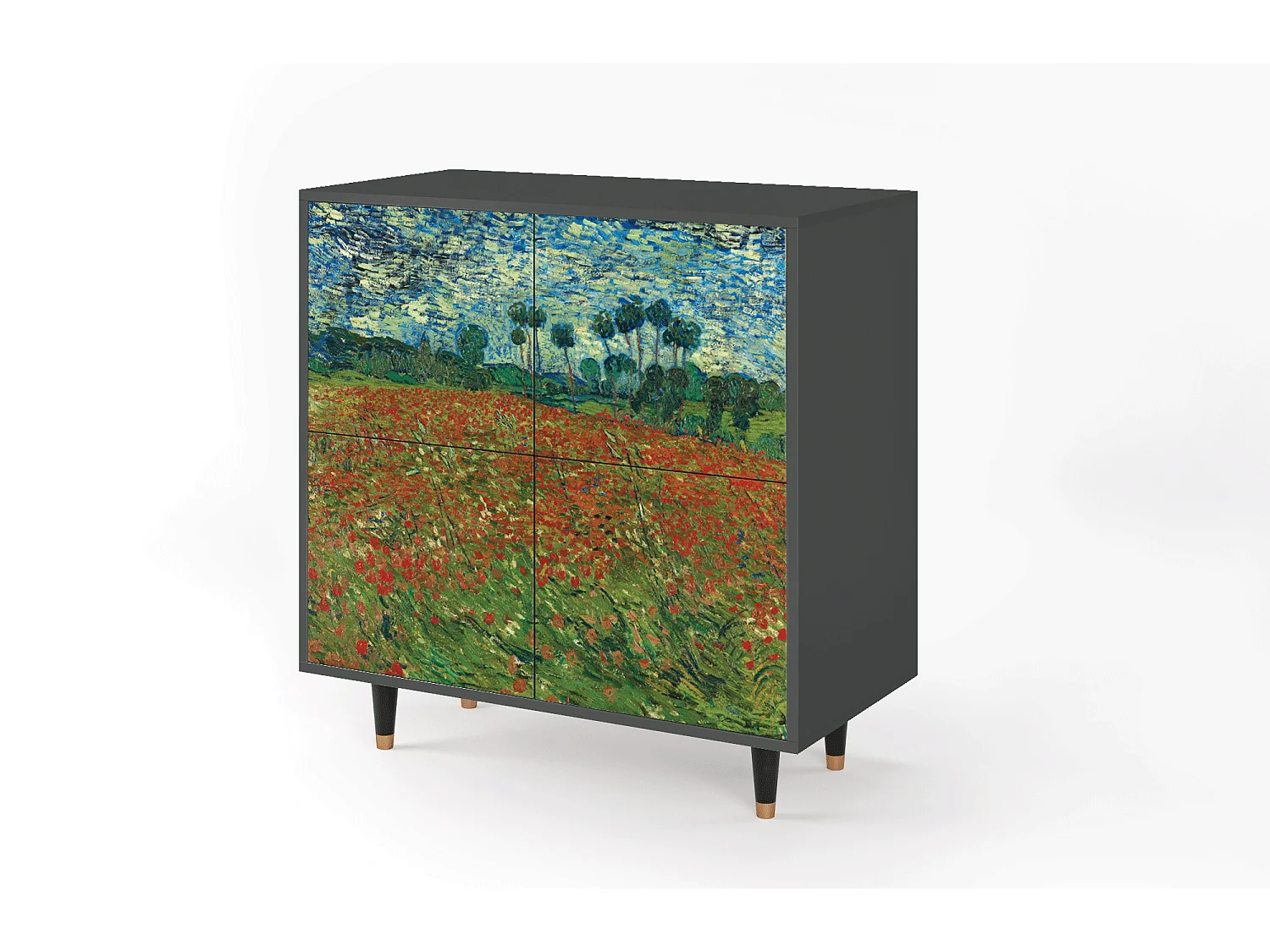 Buffet - 94x96x48 cm - BS3 - Poppy field by van Gogh, Anthracite