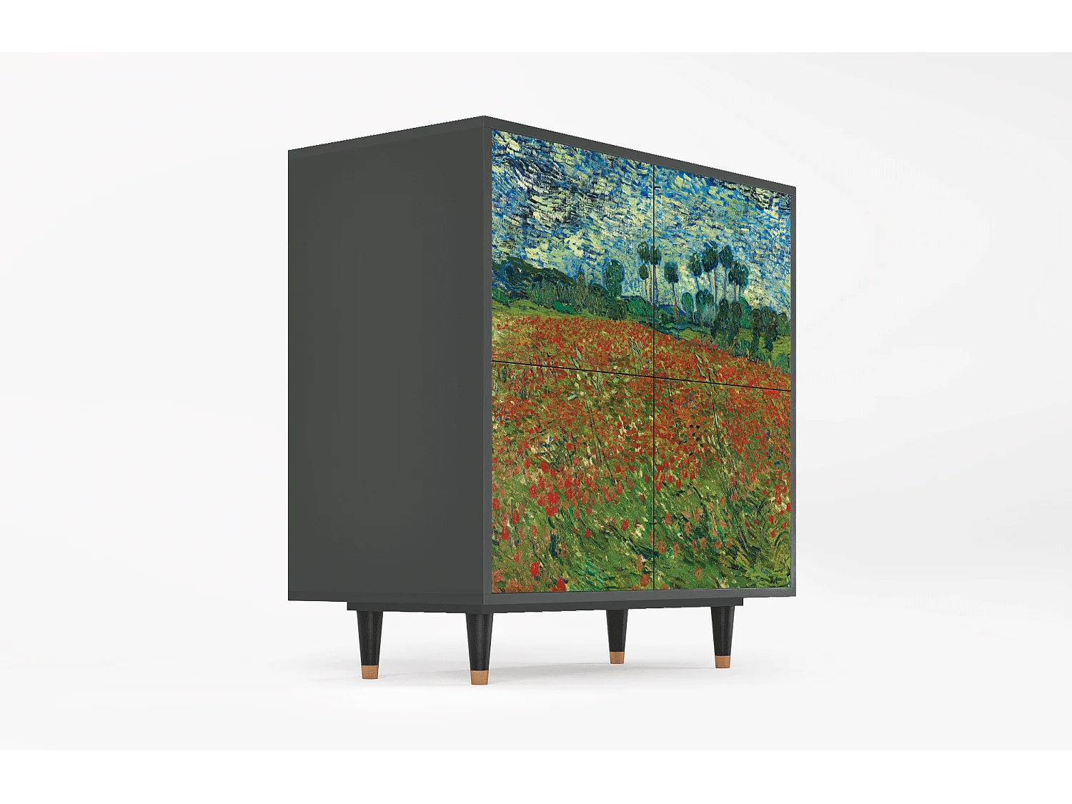 Buffet - 94x96x48 cm - BS3 - Poppy field by van Gogh, Anthracite