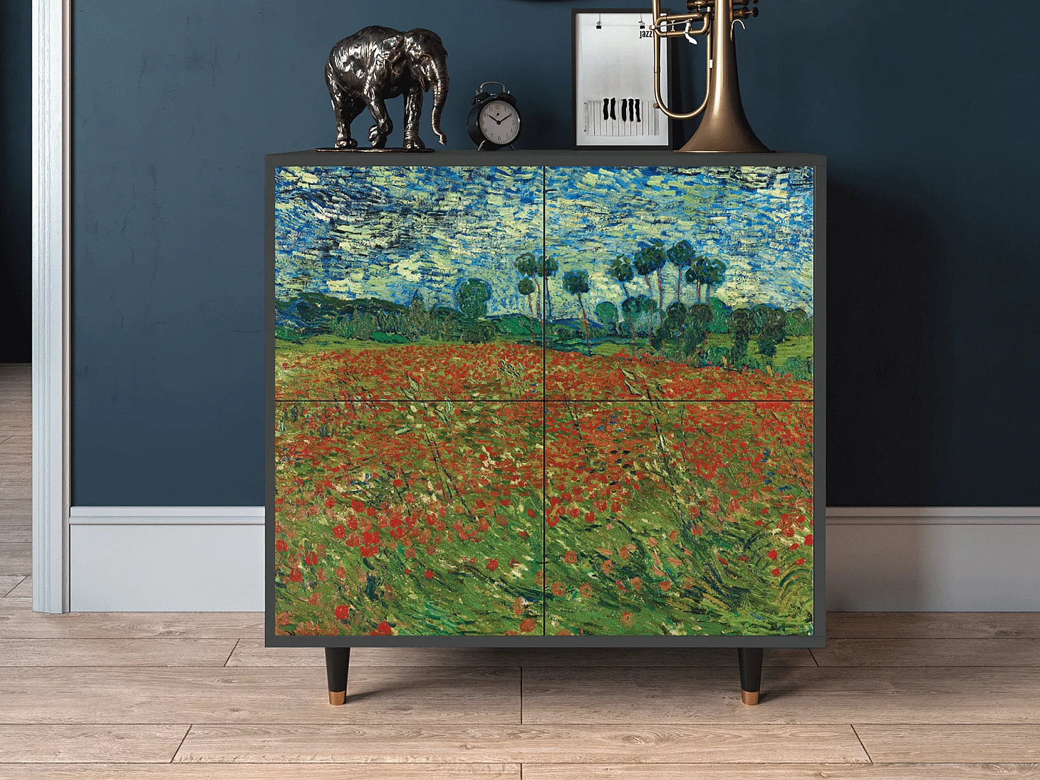 Aparador - 94x96x48 cm - BS3 - Poppy field by van Gogh, Antracite