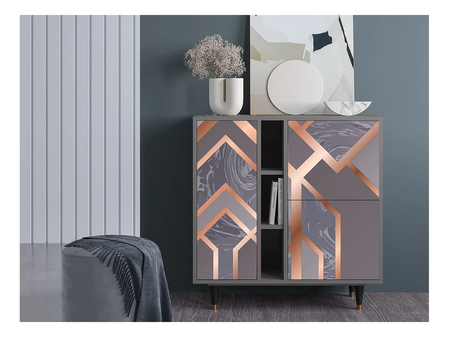 Sideboard - 94х96х41 cm - BS5 - Taupe Anatomy, Grau