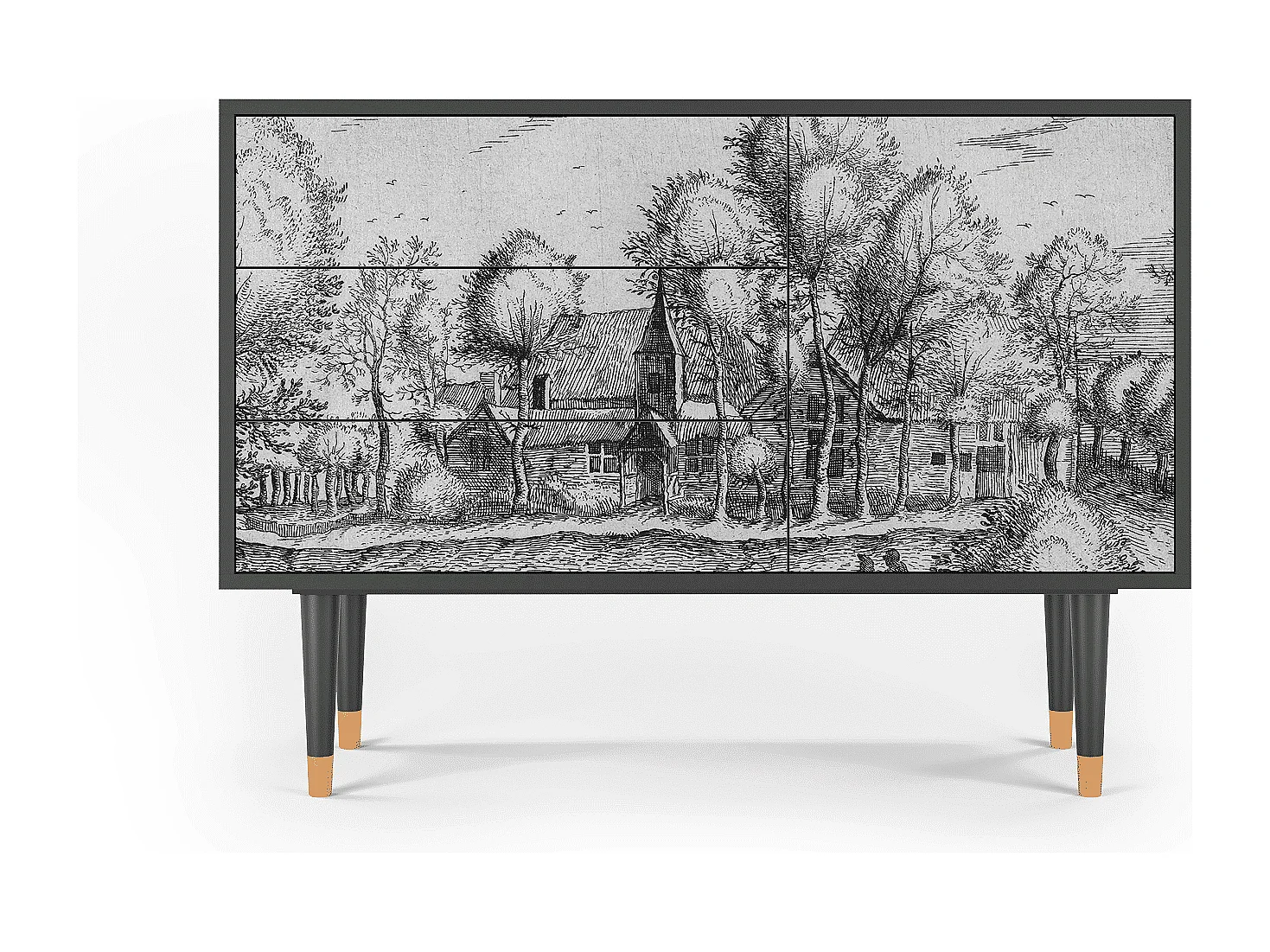 Kredens - 115х84х41 cm - S3 - A Pond, Antracyt