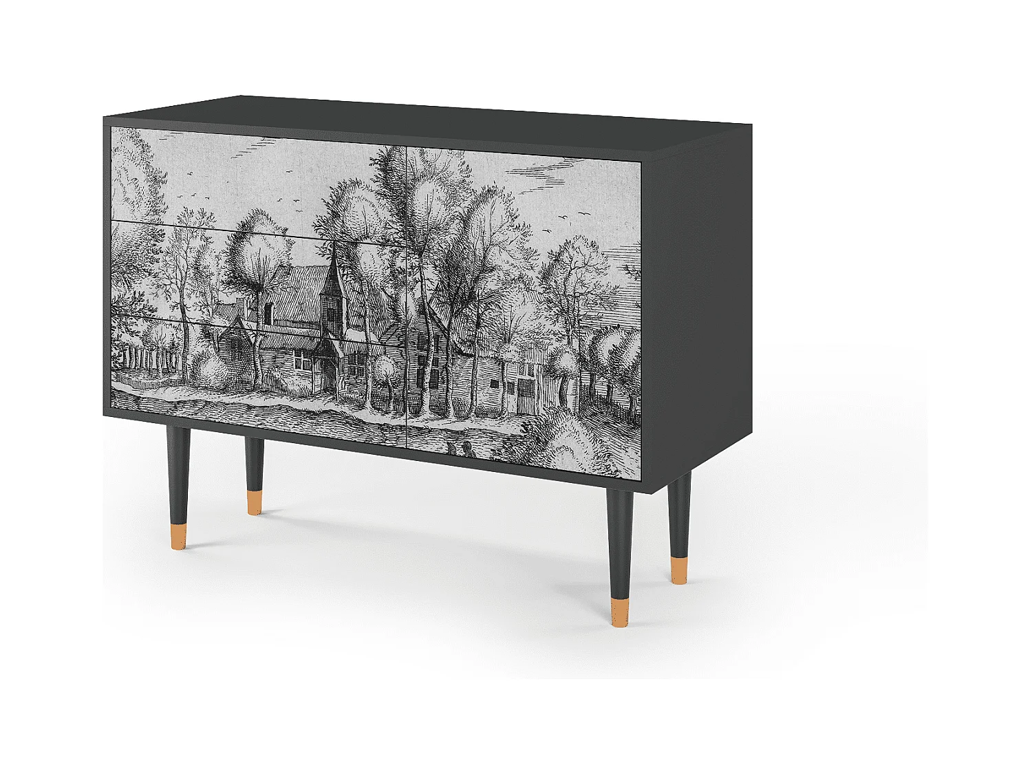 Kredens - 115х84х41 cm - S3 - A Pond, Antracyt