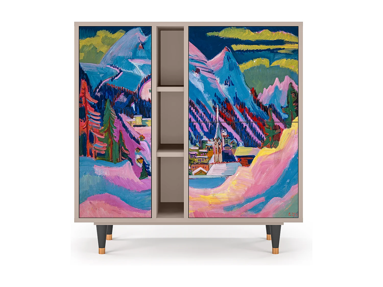 Kredens - 94х96х41 cm - BS5 - Davos Winter, Latte