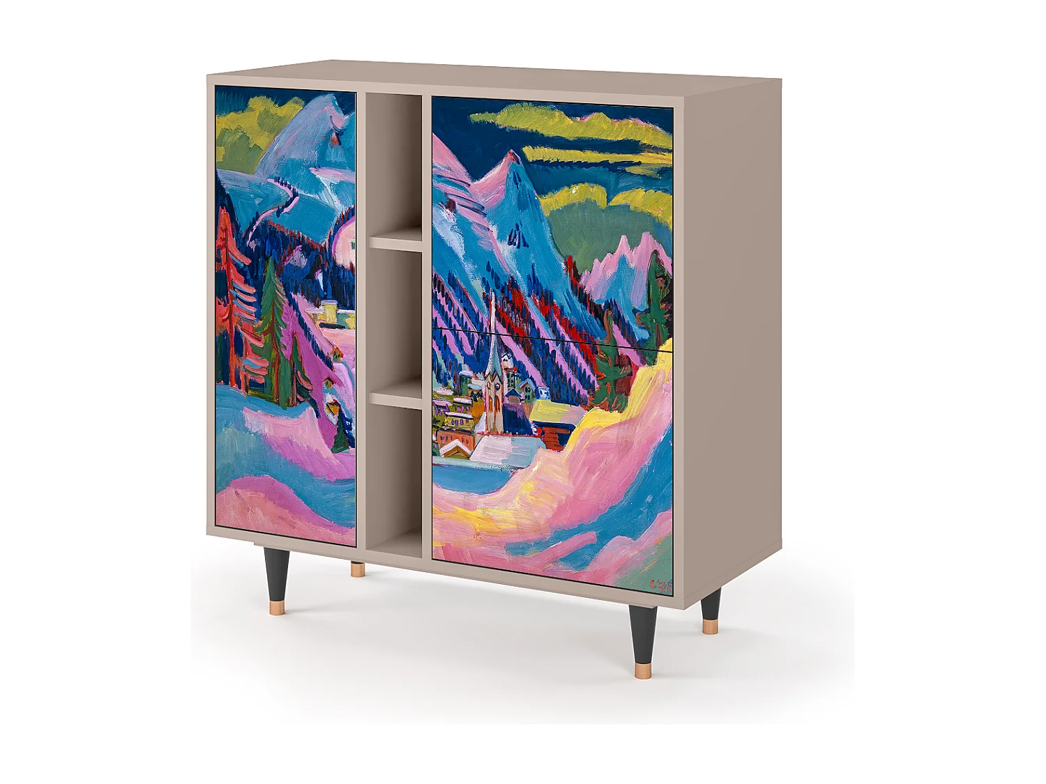 Kredens - 94х96х41 cm - BS5 - Davos Winter, Latte