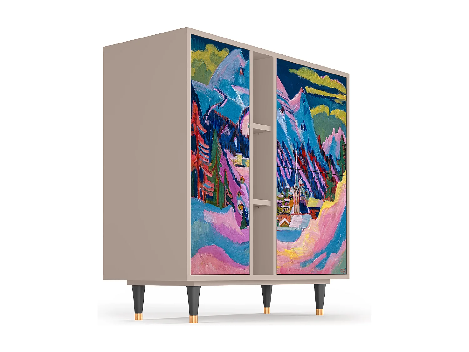 Kredens - 94х96х41 cm - BS5 - Davos Winter, Latte