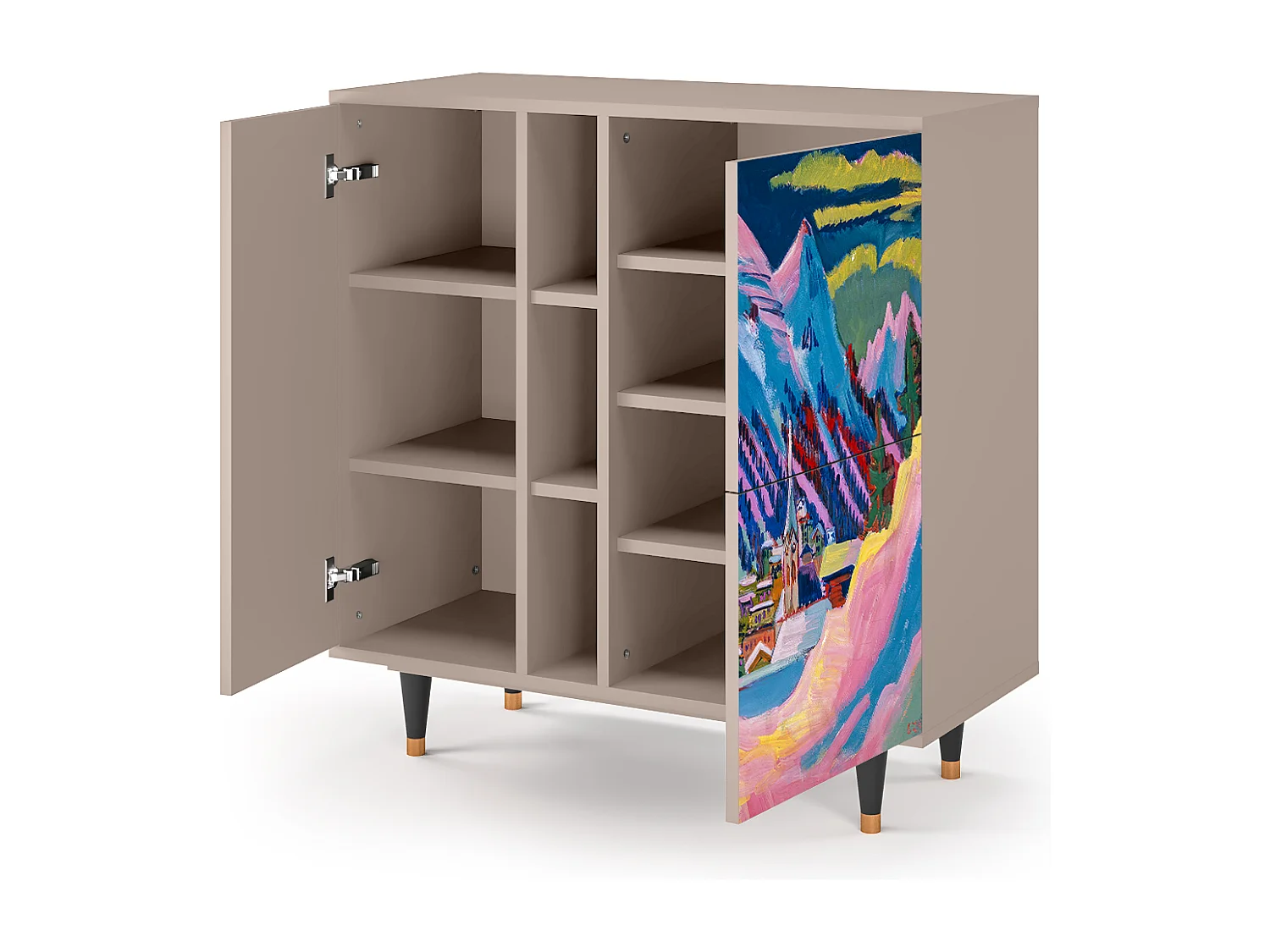 Kredens - 94х96х41 cm - BS5 - Davos Winter, Latte