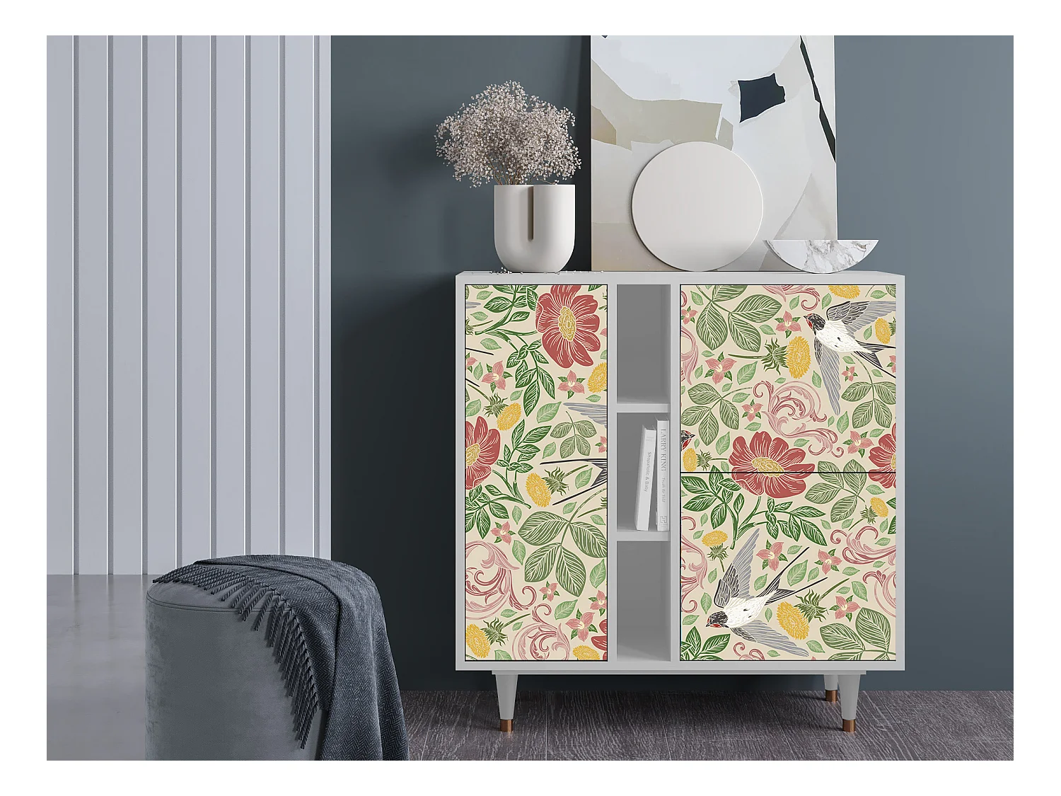 Sideboard - 94х96х41 cm - BS5 - Spring Swallow, Weiß