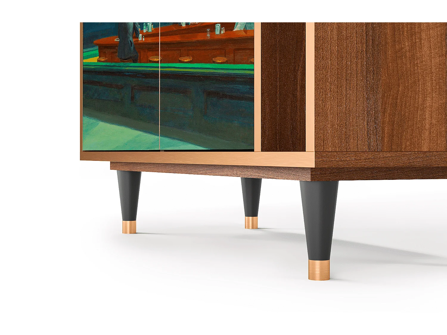 Kredens - 96х110х41 cm - BS6 - Nighthawks by Hopper, Orzech