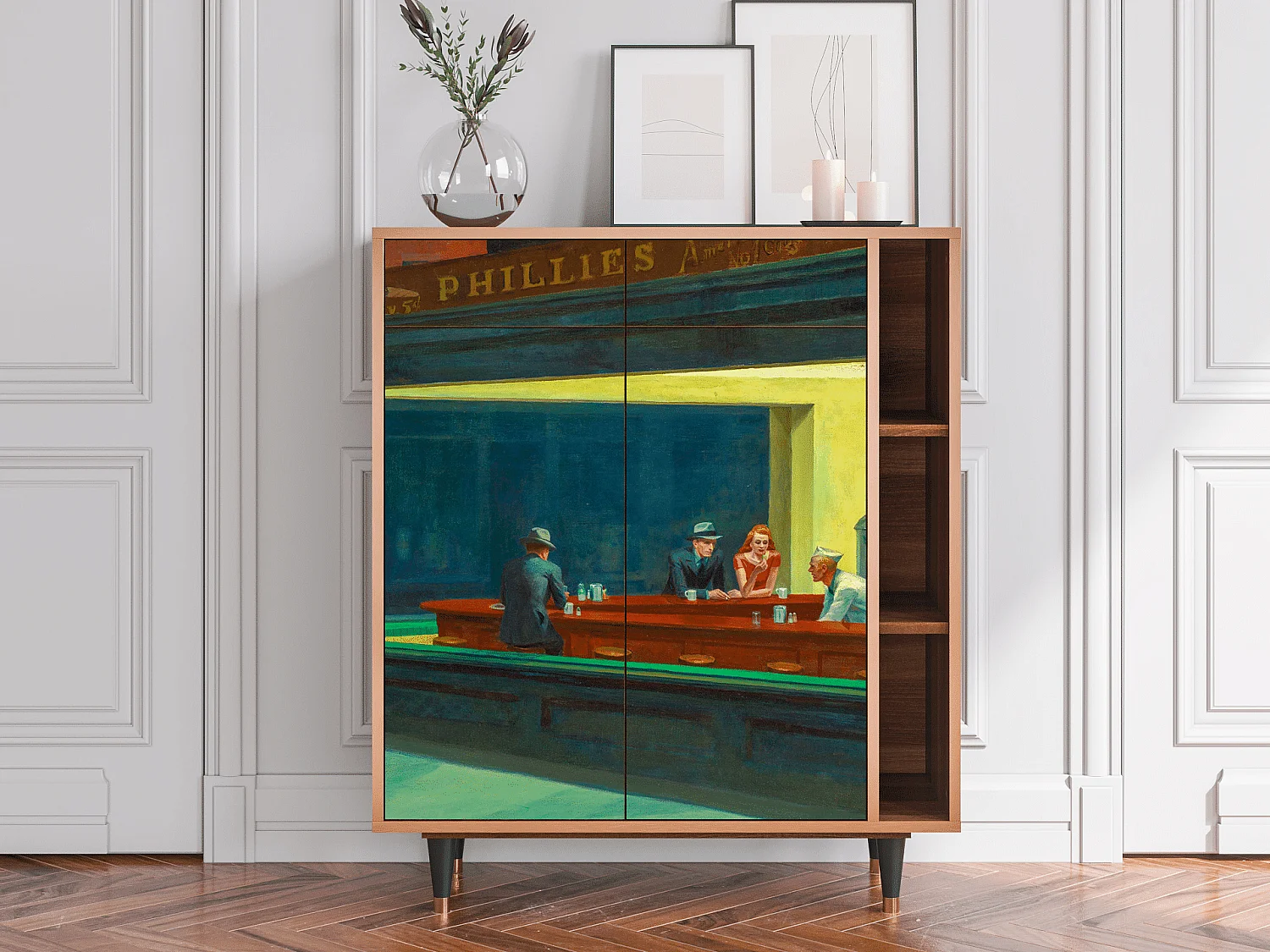 Buffet - 96х110х41 cm - BS6 - Nighthawks by Hopper, Noyer
