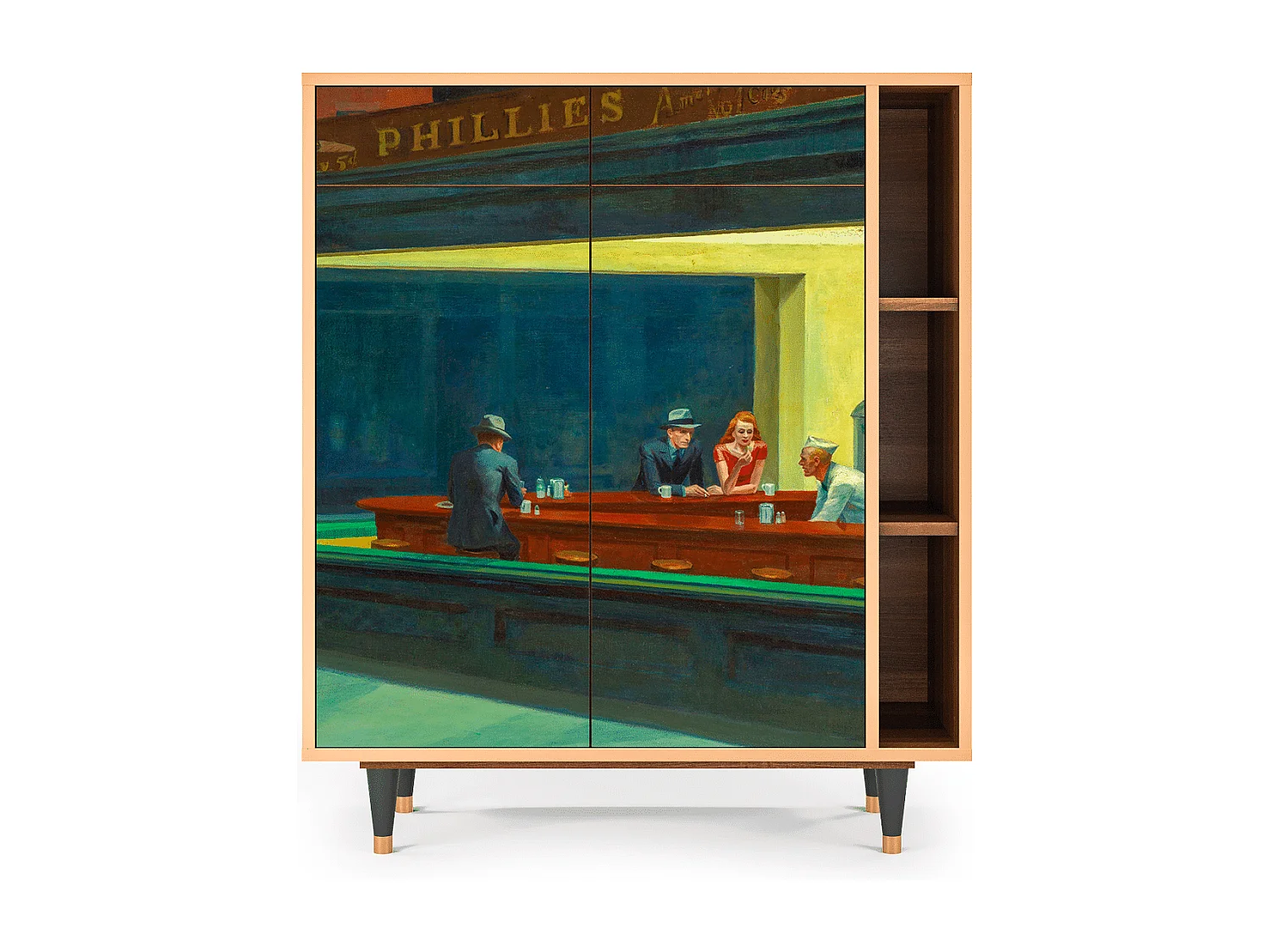 Buffet - 96х110х41 cm - BS6 - Nighthawks by Hopper, Noyer