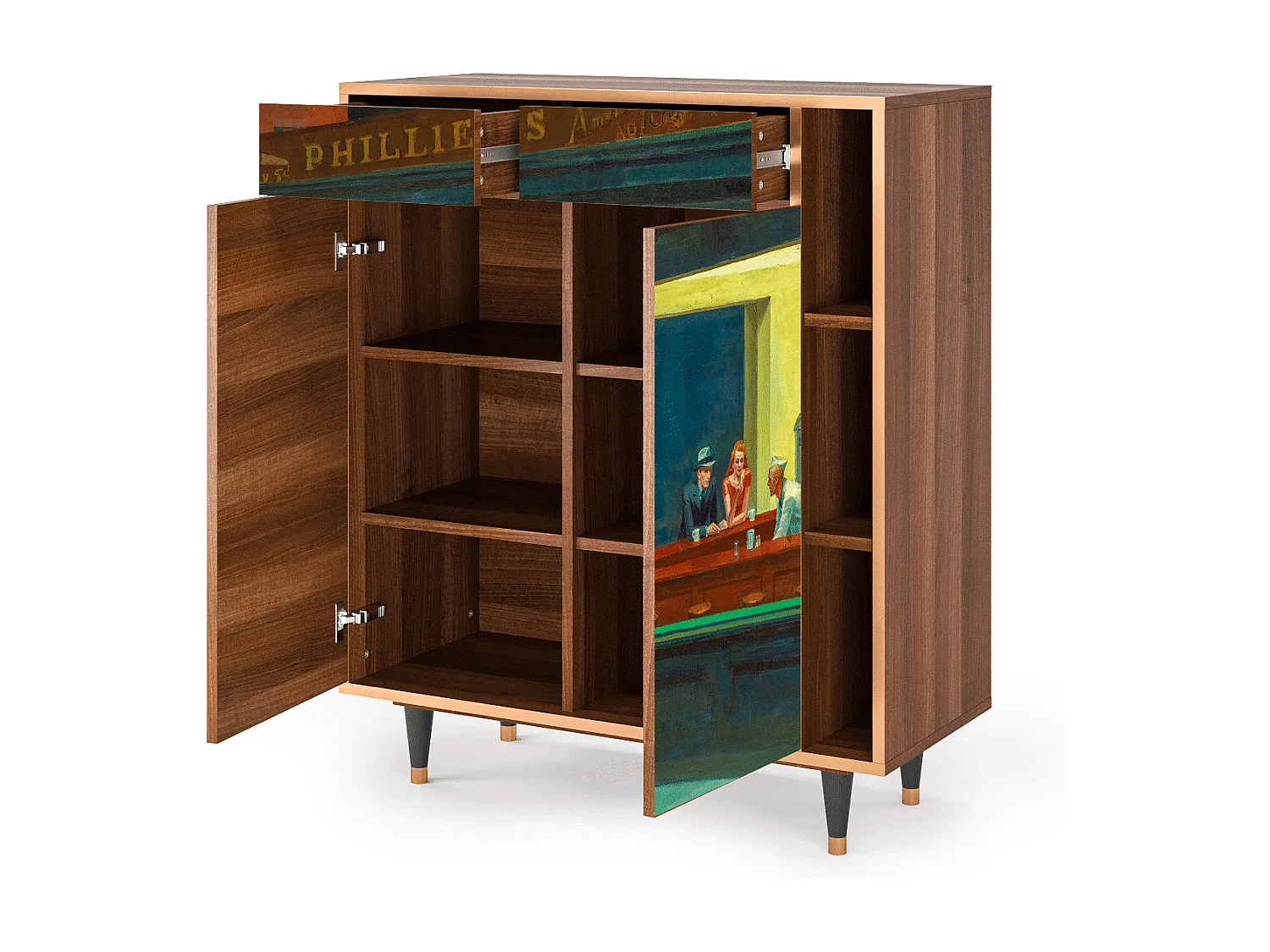 Buffet - 96х110х41 cm - BS6 - Nighthawks by Hopper, Noyer