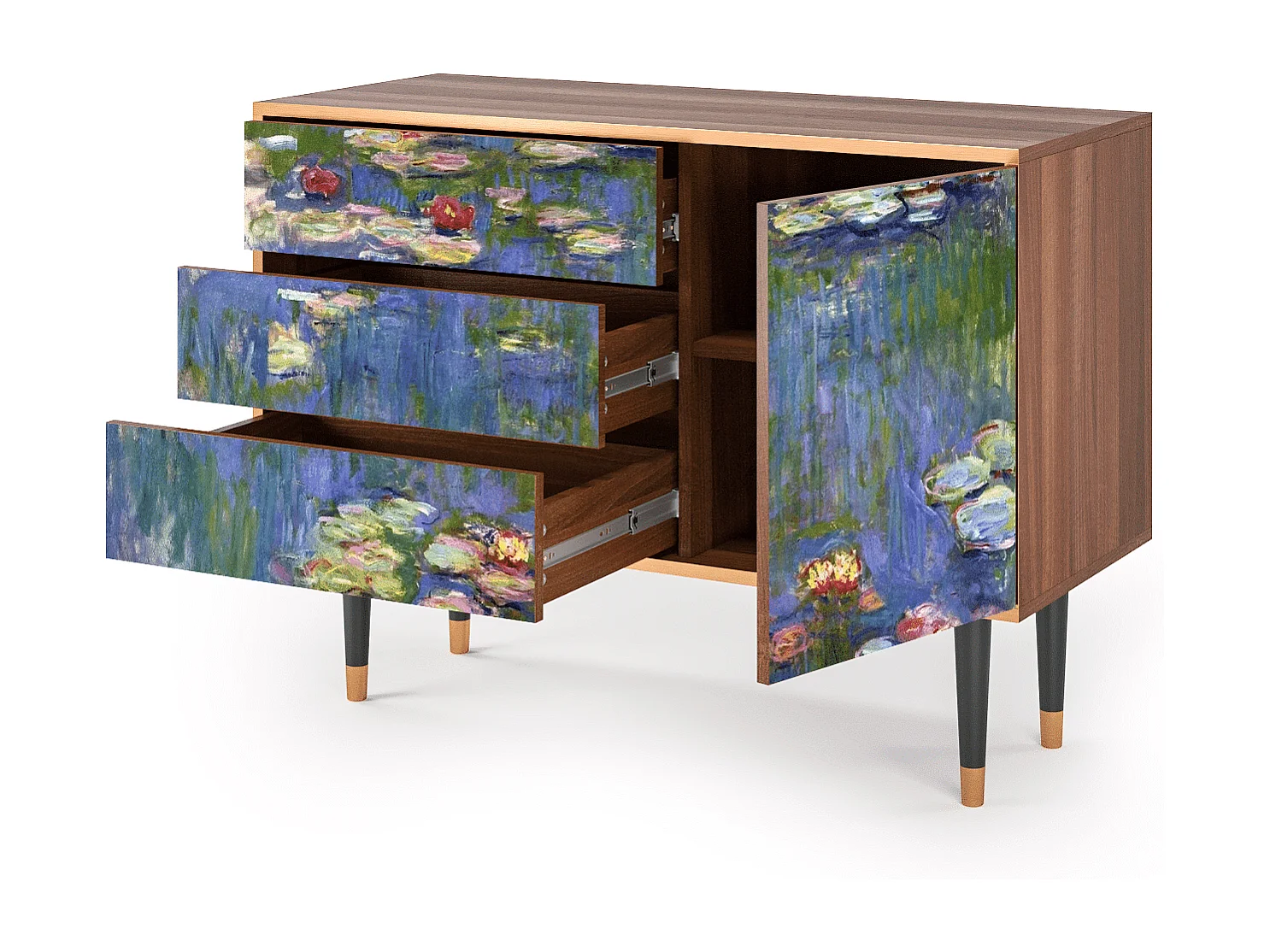 Credenza - 115х84х41 cm - S3 - The water lily pond  , Noce
